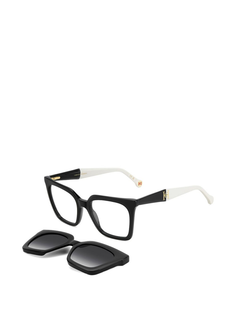 CAROLINA HERRERA square-frame logo glasses outlook