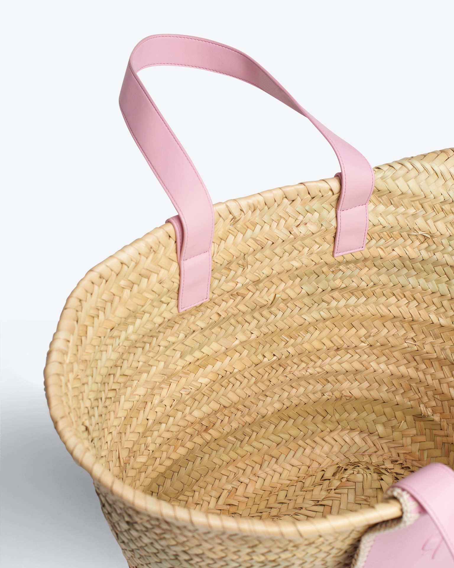 THE BEACH BAG - Raffia tote - Natural/pink/creme - 4