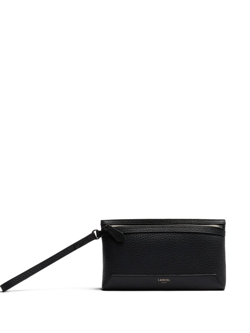 Milo zip grained leather clutch bag 1