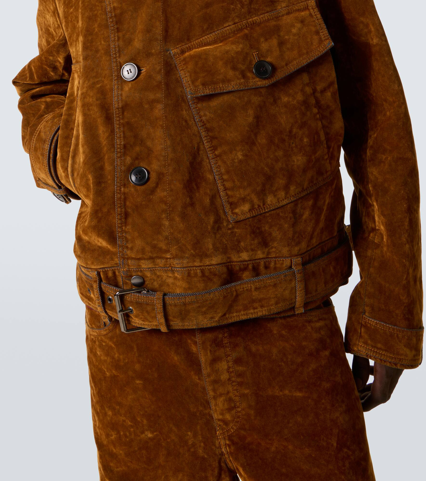 Vassel belted cotton biker jacket - 6