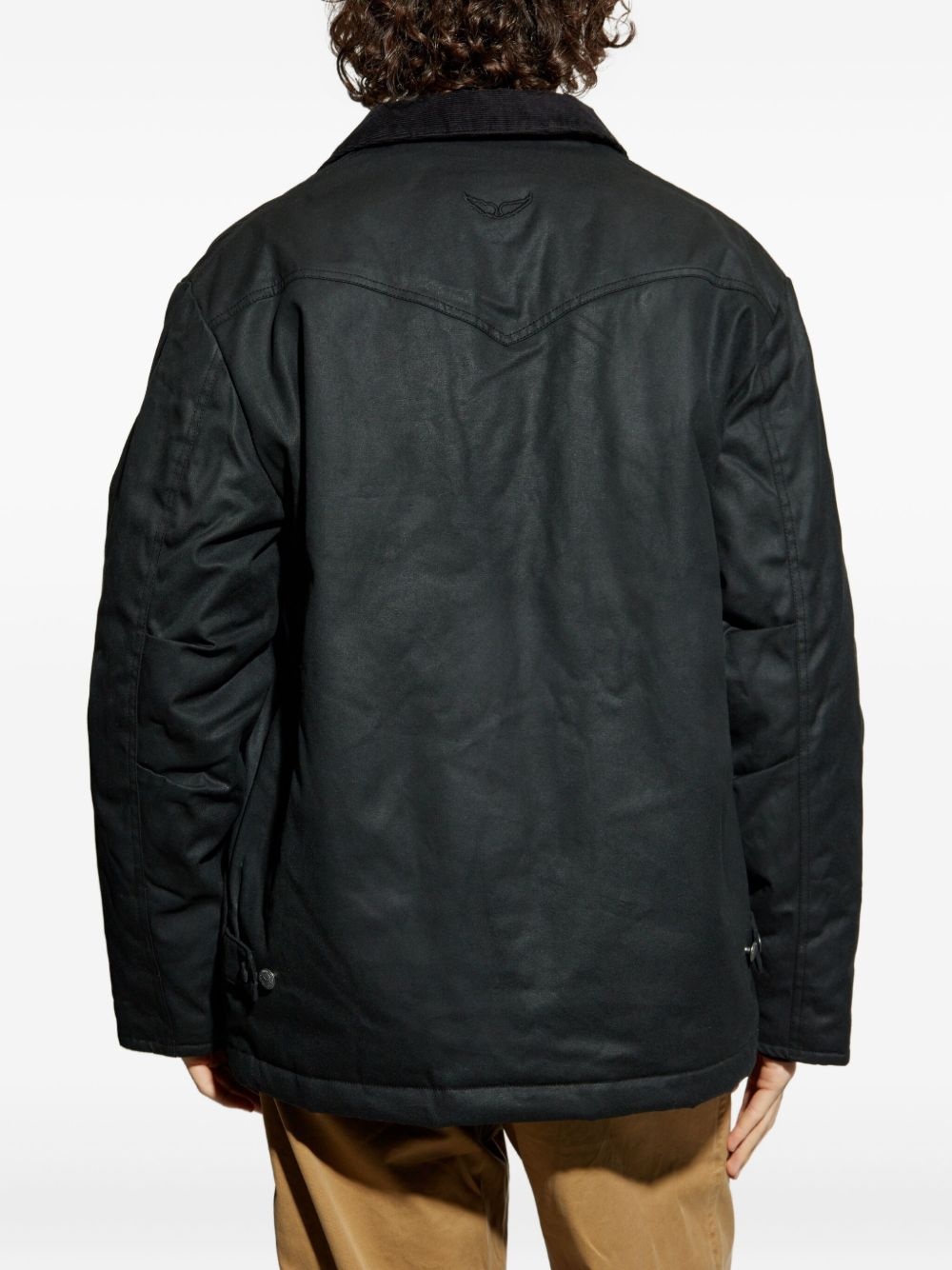 panelled button-up jacket - 4