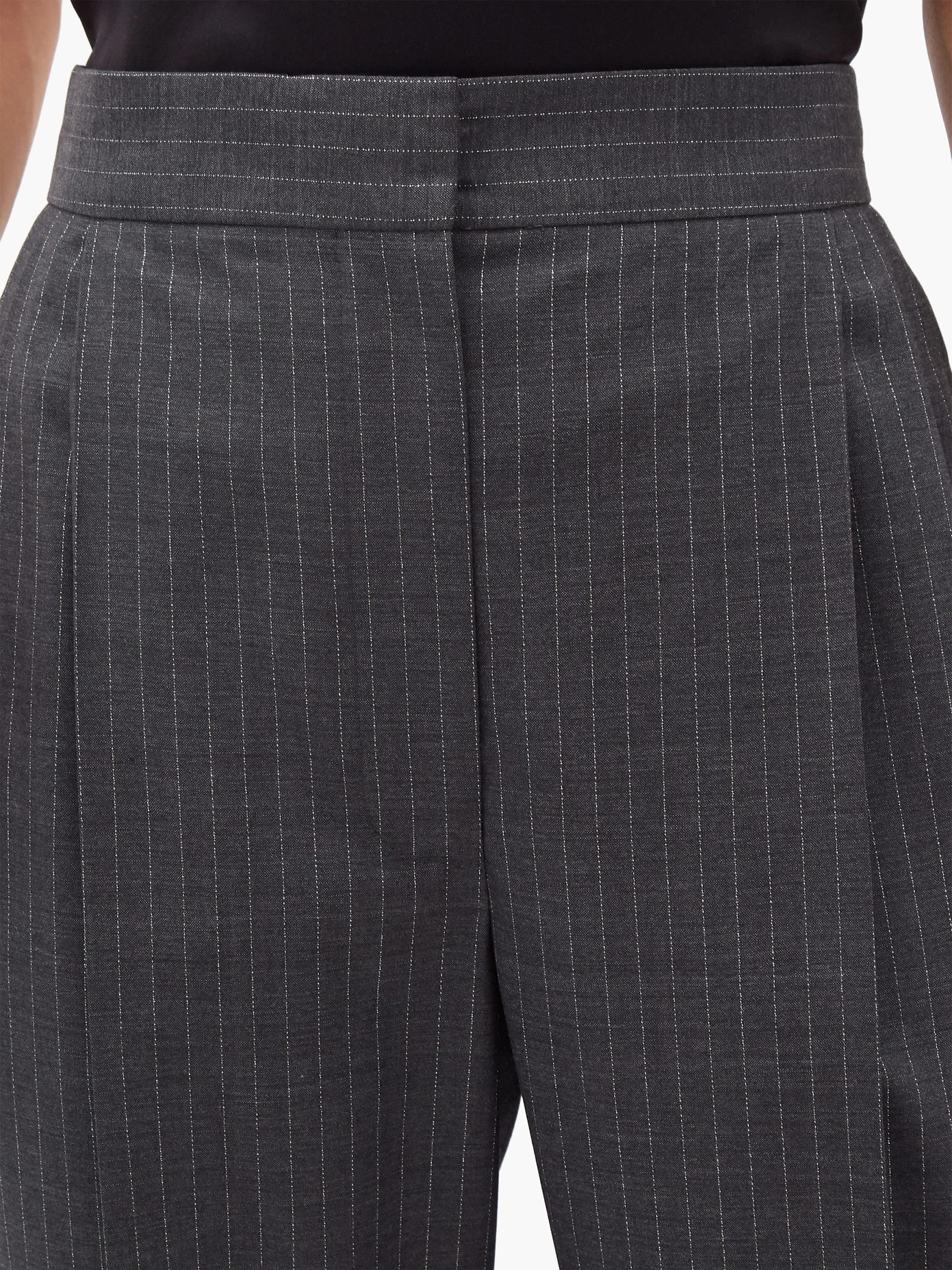 Metallic-pinstriped wool-blend twill trousers - 3