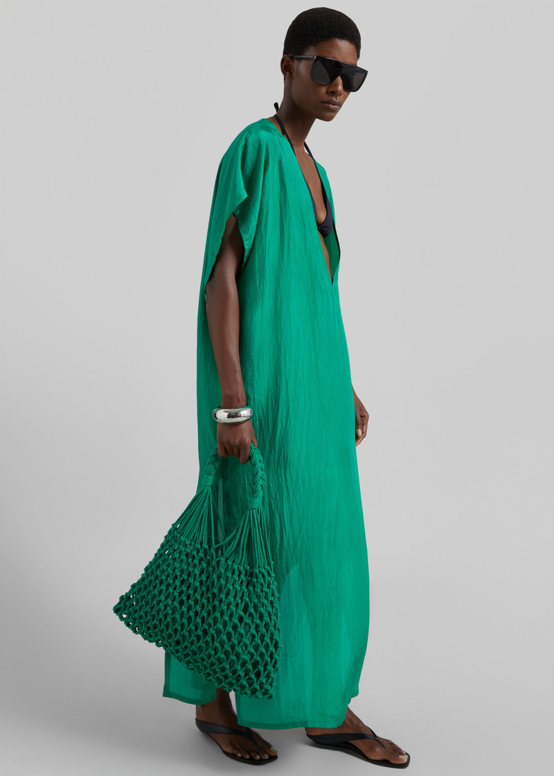 Ostuni Sheer Fluid Kaftan Dress - Emerald 3