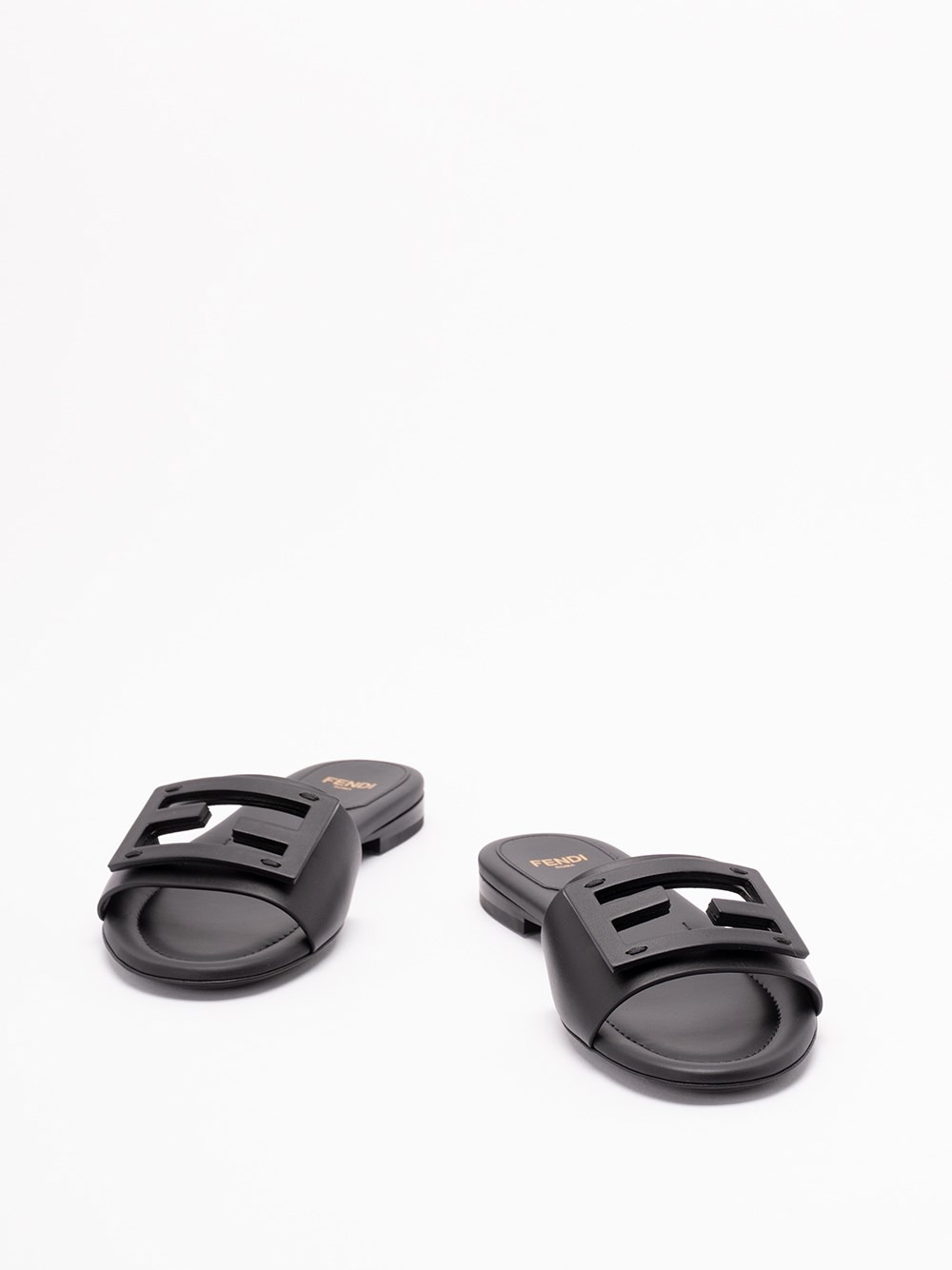 `Signature` Leather Slides - 2