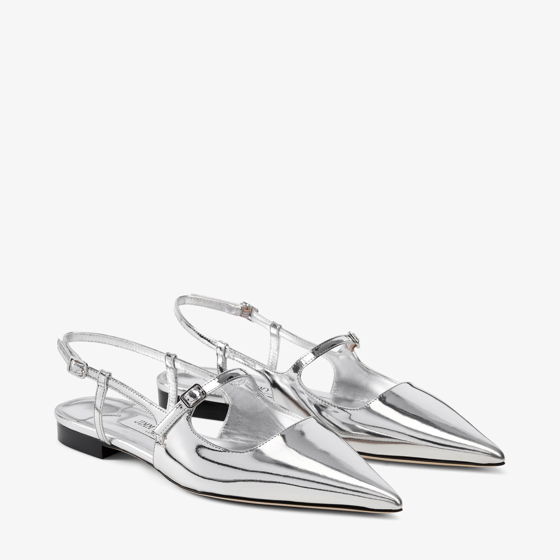 Didi Flat
Silver Liquid Metal Leather Flats - 3