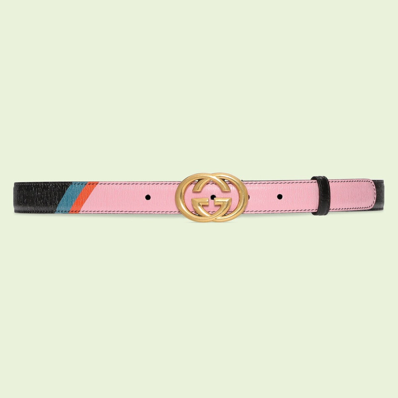 Striped belt with Interlocking G 1