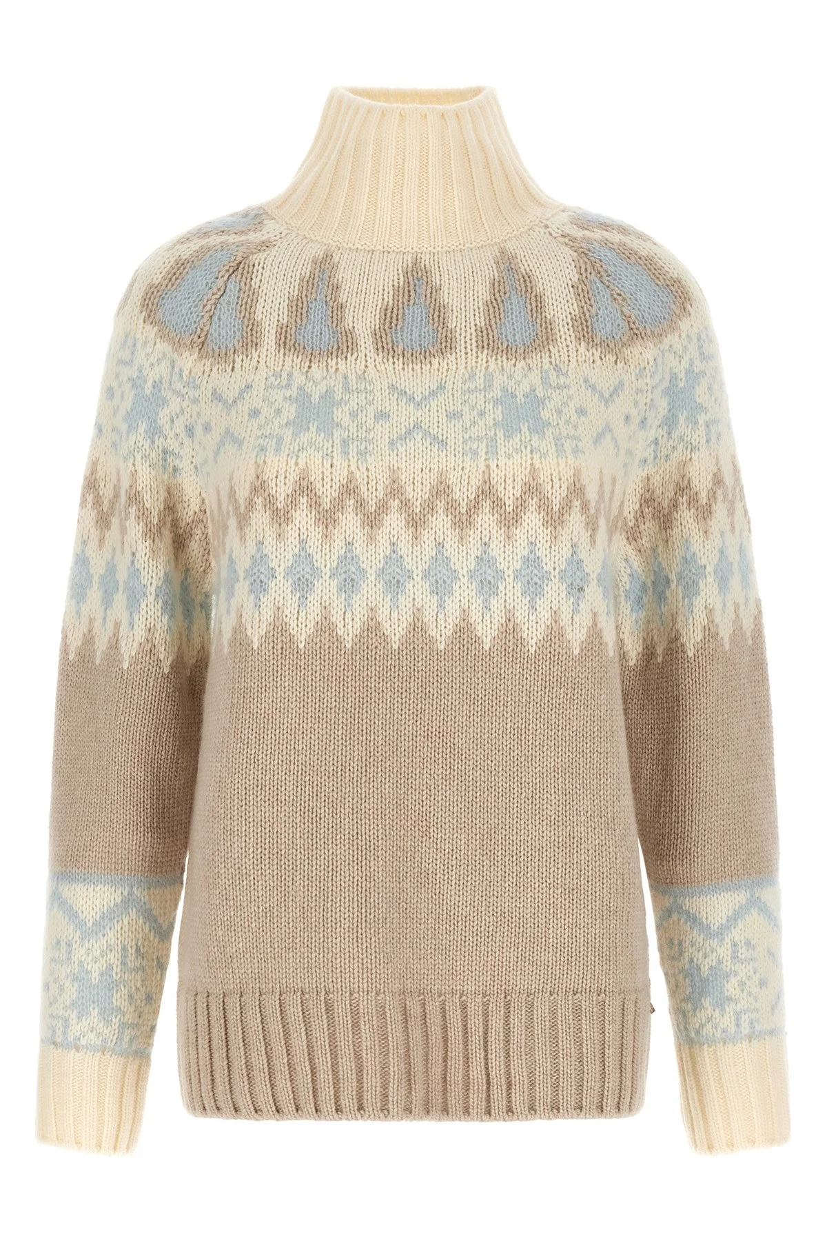 Wool And Cashmere Sweater With Intarsia - 1