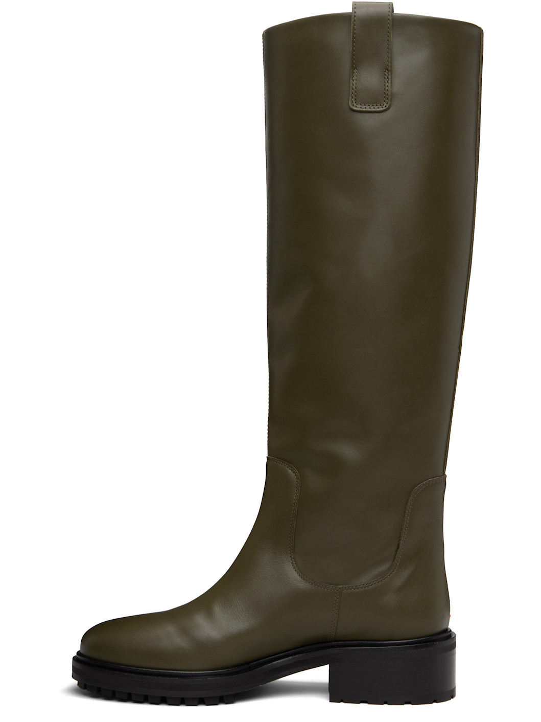 Khaki Henry Leather Knee-High Boots - 3