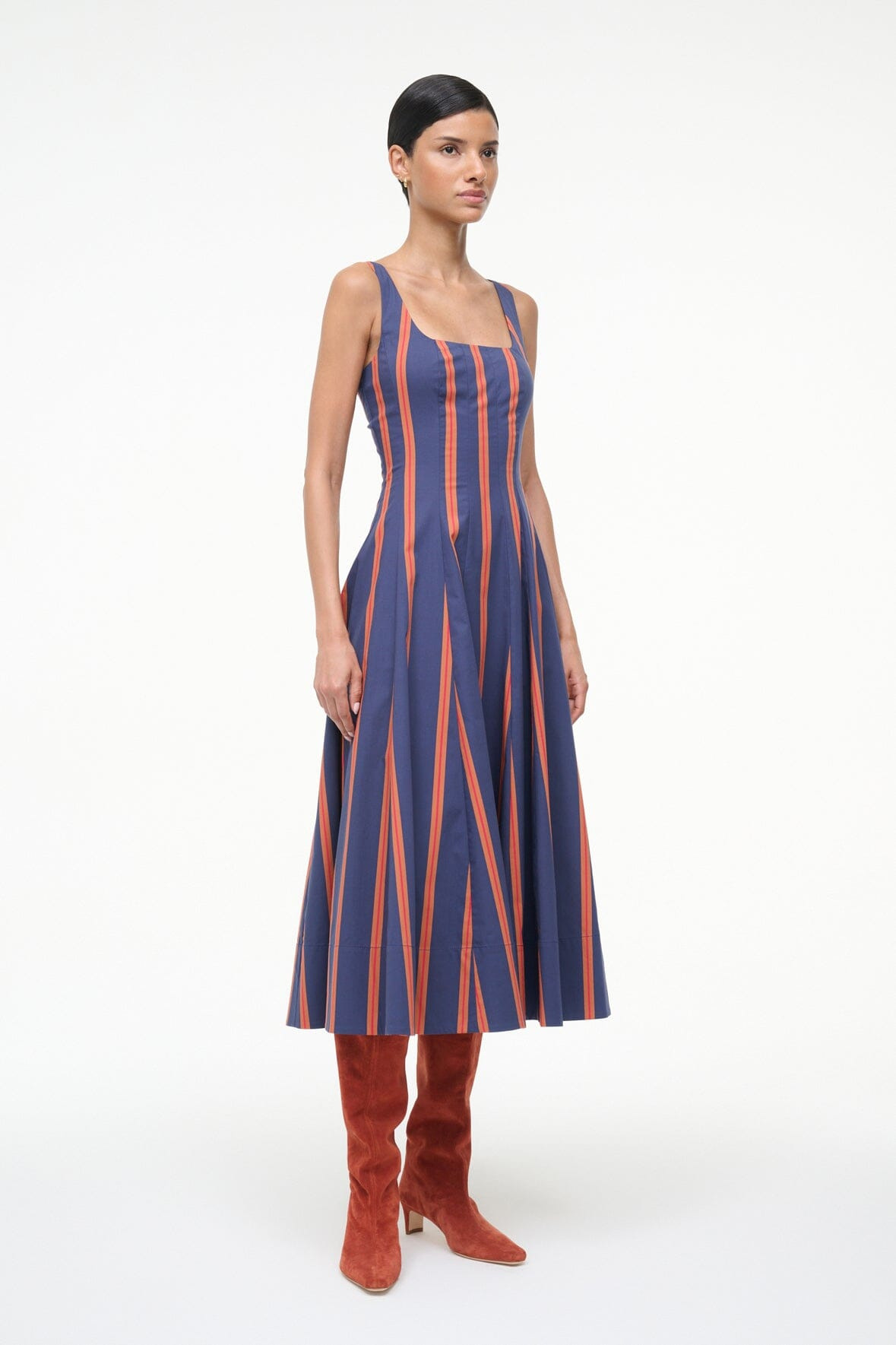 STAUD WELLS DRESS RAILROAD STRIPE - 5