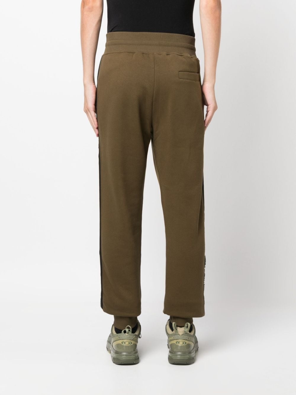 logo-tape detail cotton track pants - 4
