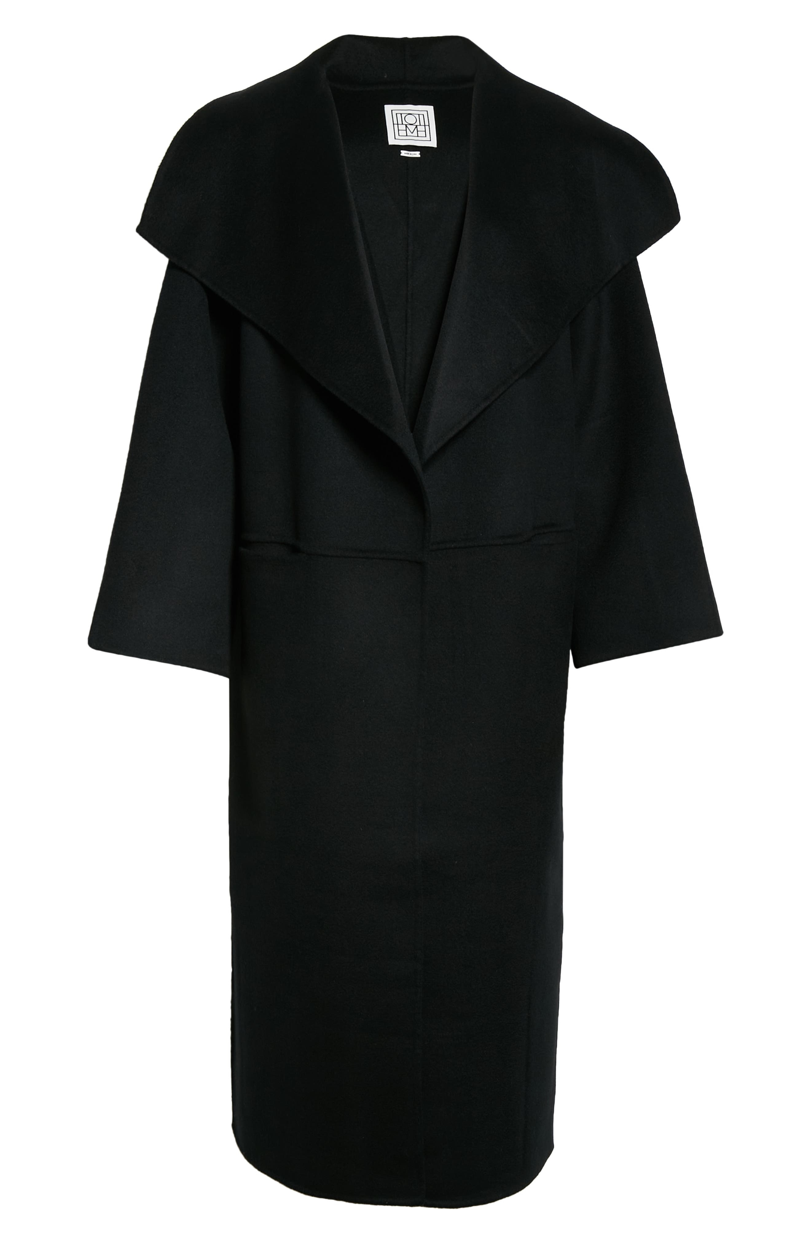 TOTEME Annecy Open Front Wool & Cashmere Coat in Black at Nordstrom - 7