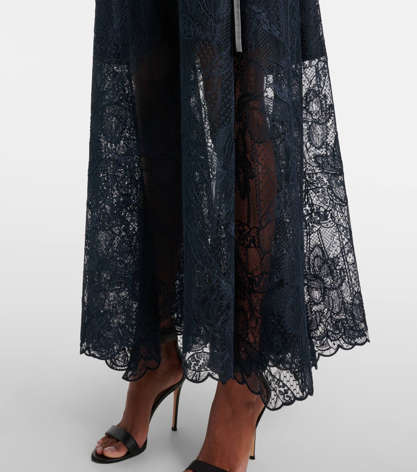 Floral lace midi dress - 5