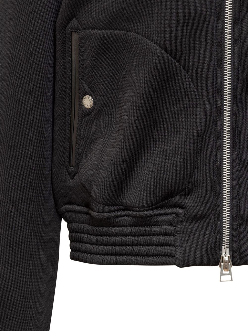 ribbed-panel zip-front bomber jacket - 4