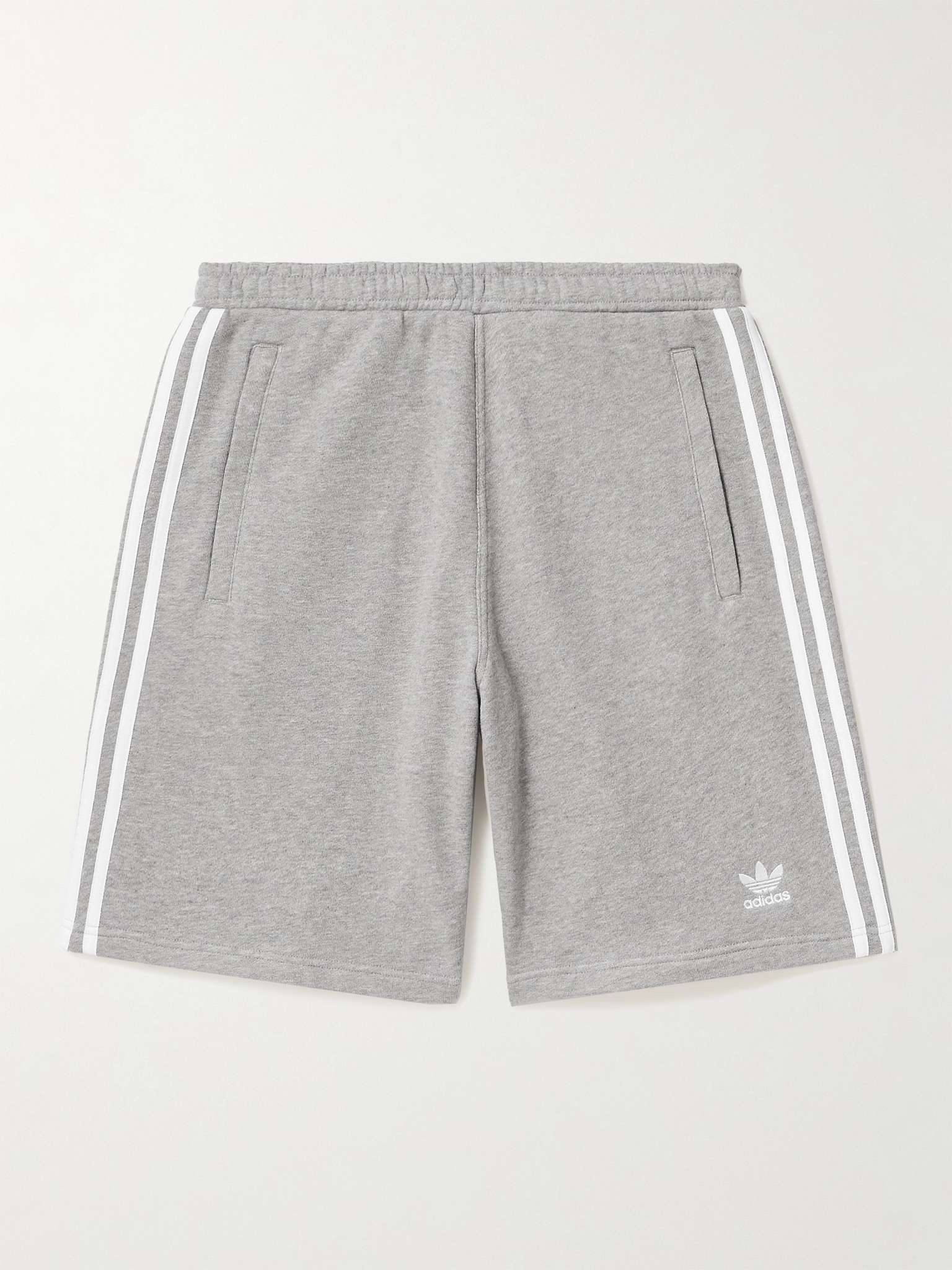 Straight-Leg Logo-Embroidered Striped Cotton-Jersey Drawstring Shorts - 1