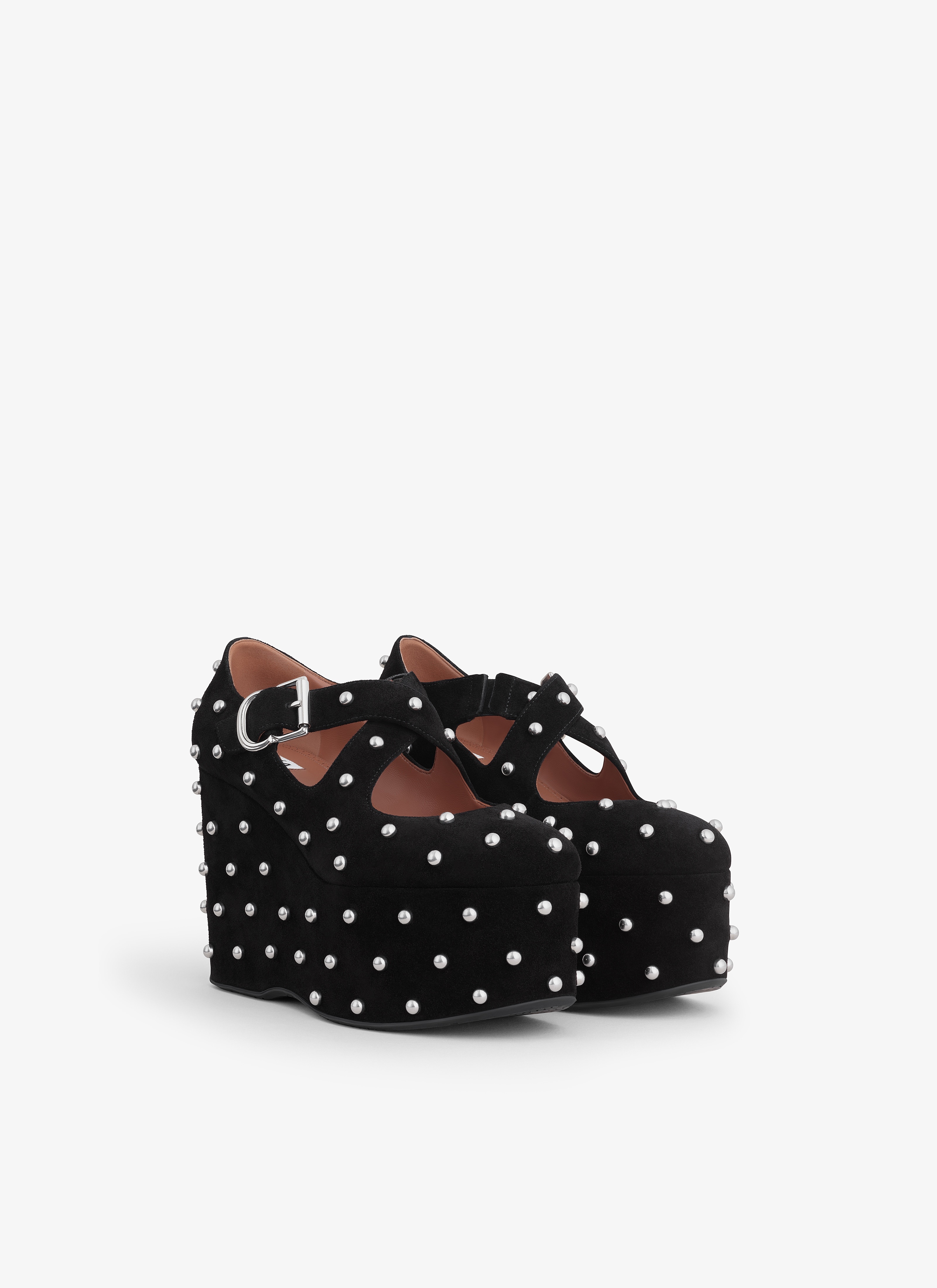 CRISS CROSS WEDGES IN SUEDE WITH STUDS - 3