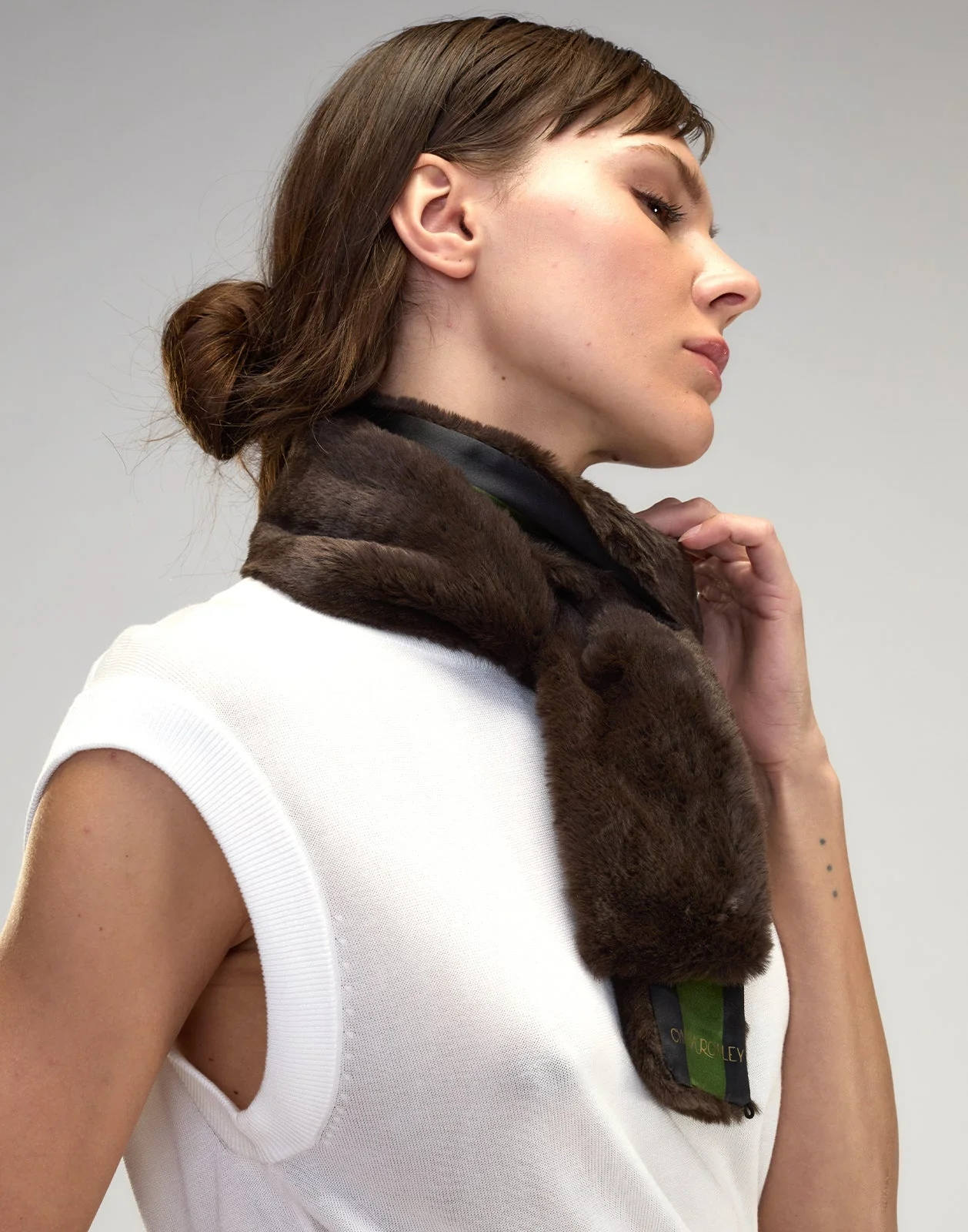Out East Faux Fur Silk Scarf - 1