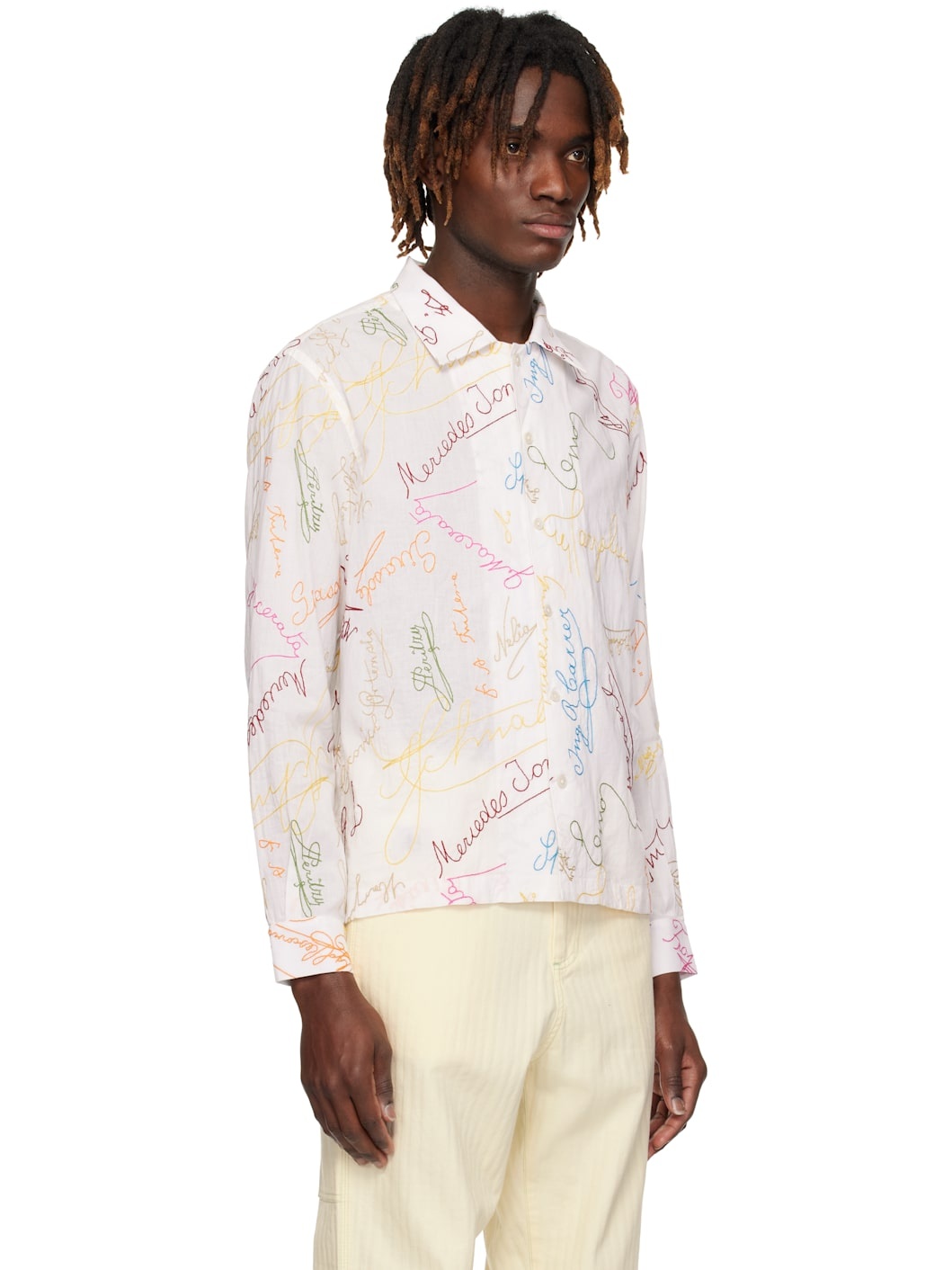 White Signature Scrawl Shirt - 2