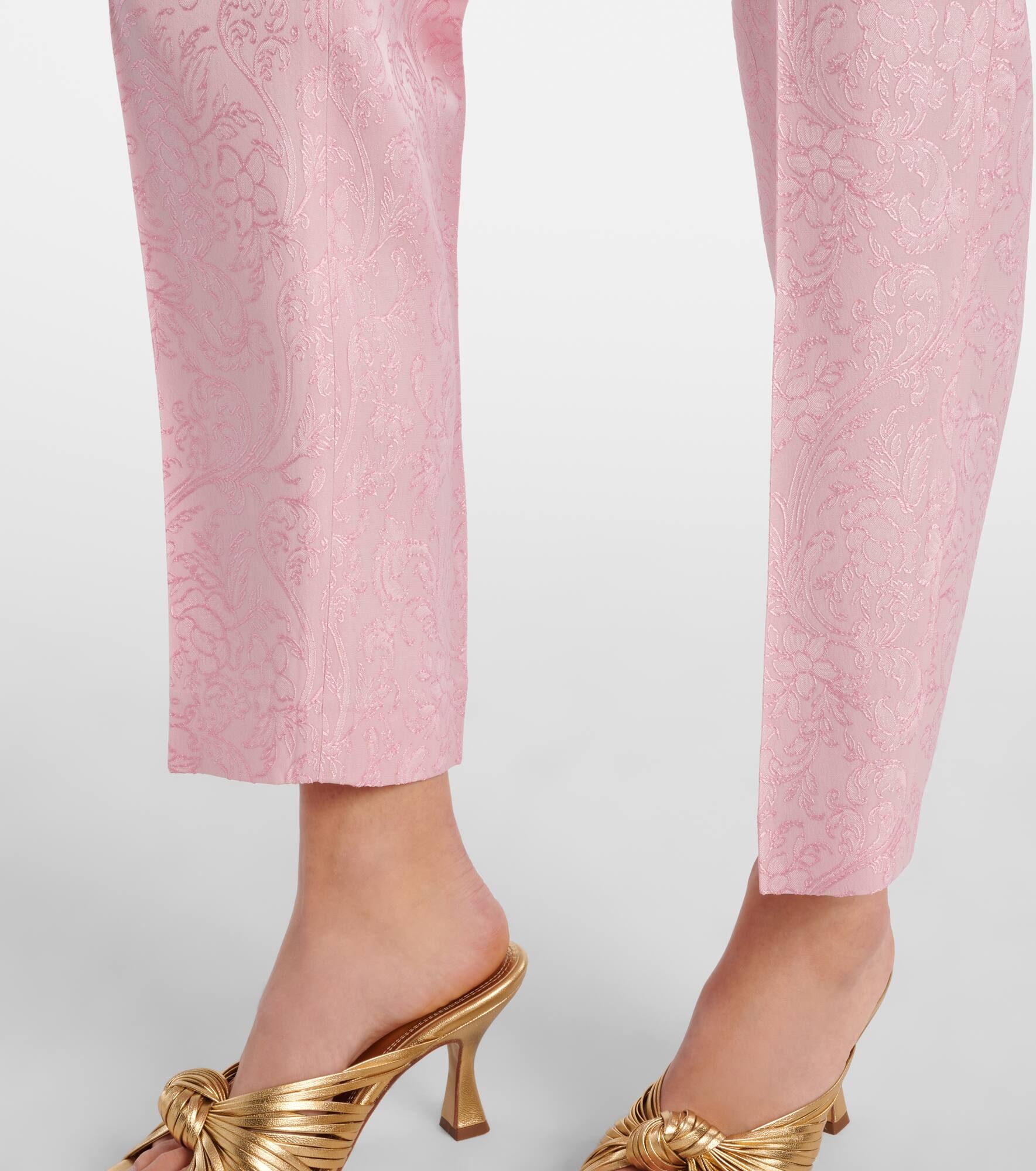 Paisley cropped slim pants - 5
