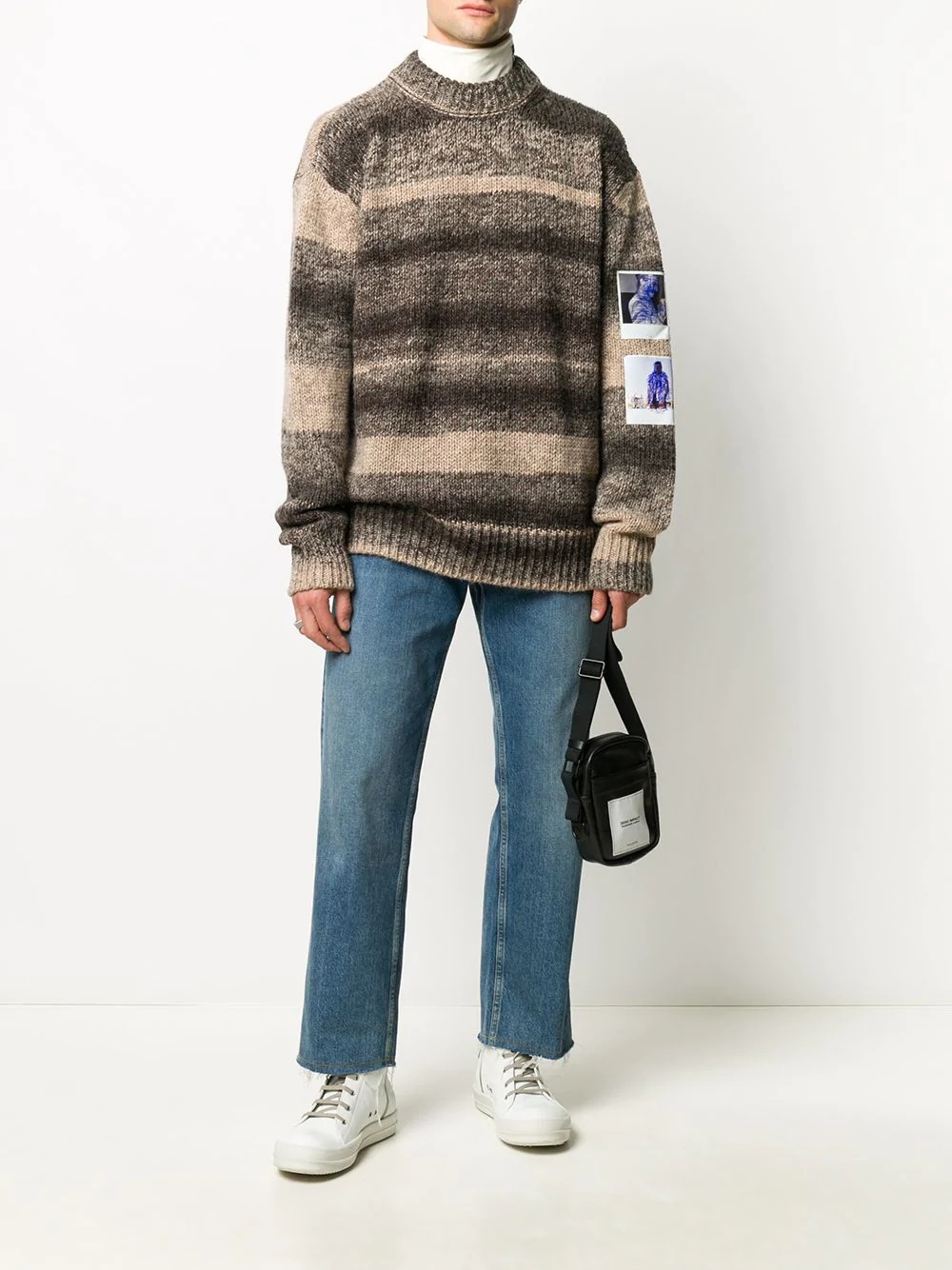 oversize sweater with polaroid patches - 2