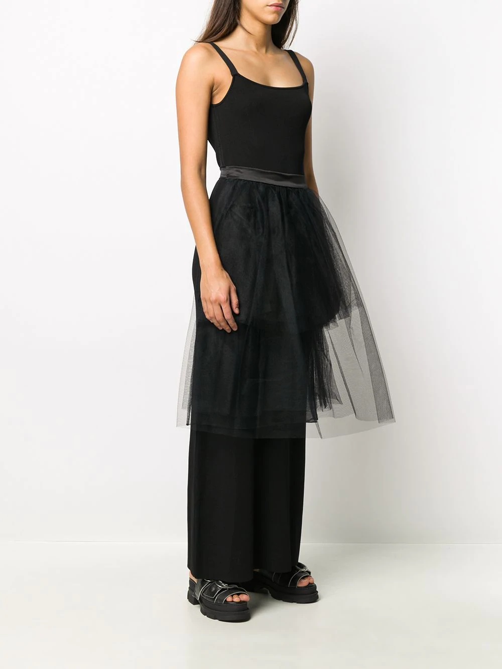 sheer ruffled apron skirt - 3