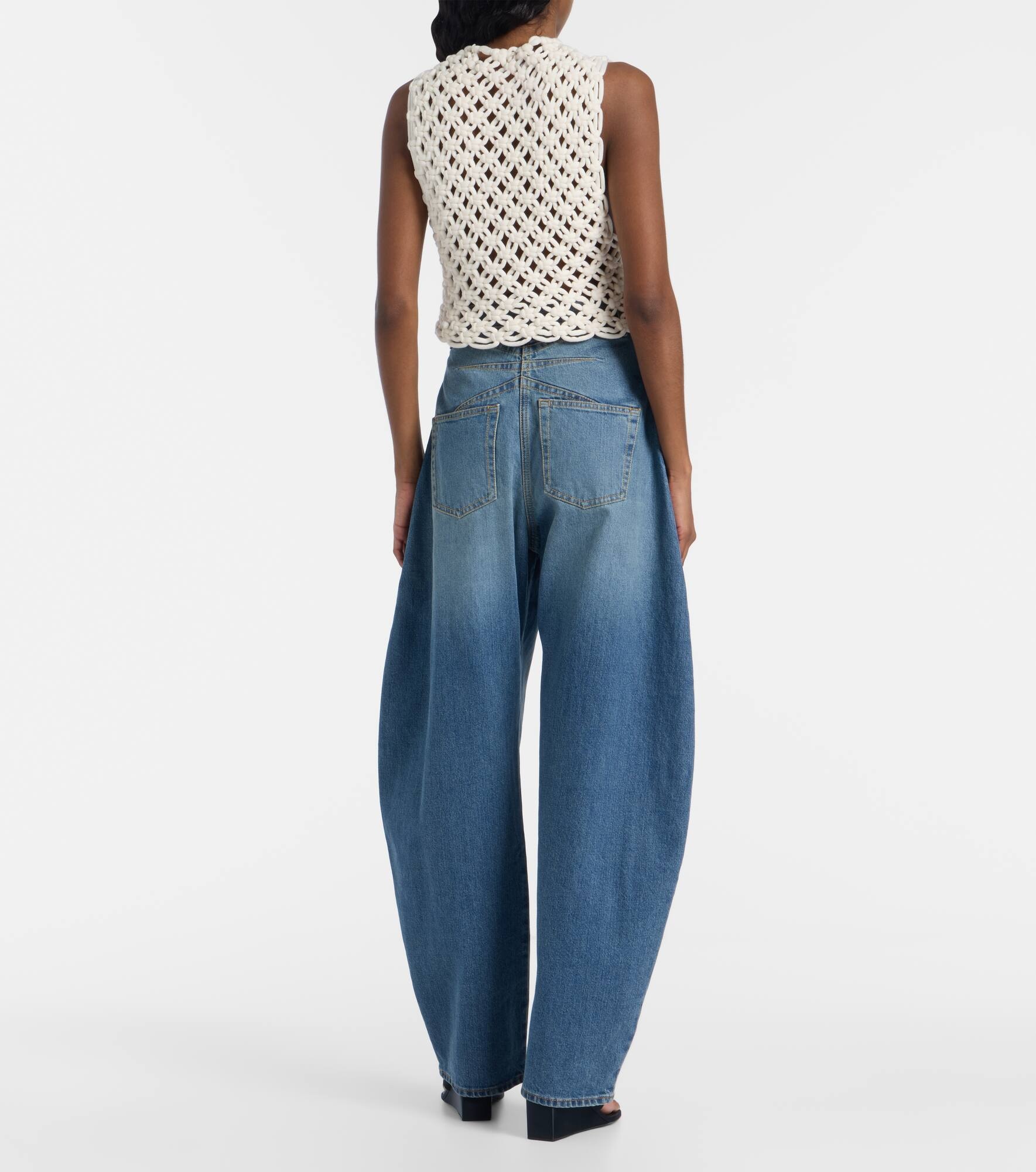 Open-knit cotton-blend top - 3