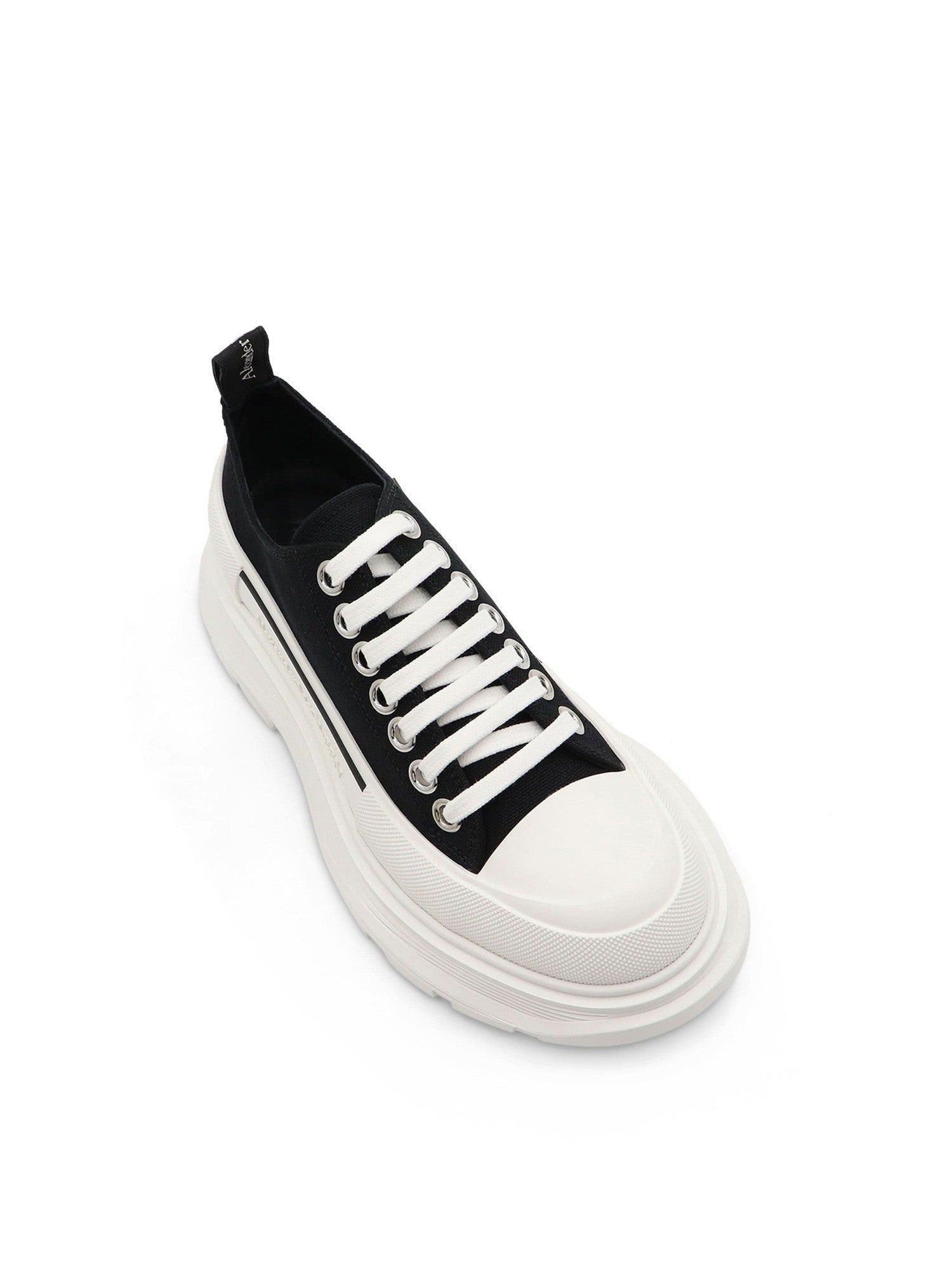 Tread Slick Canvas Lace-Up Shoes in Black/White - 4