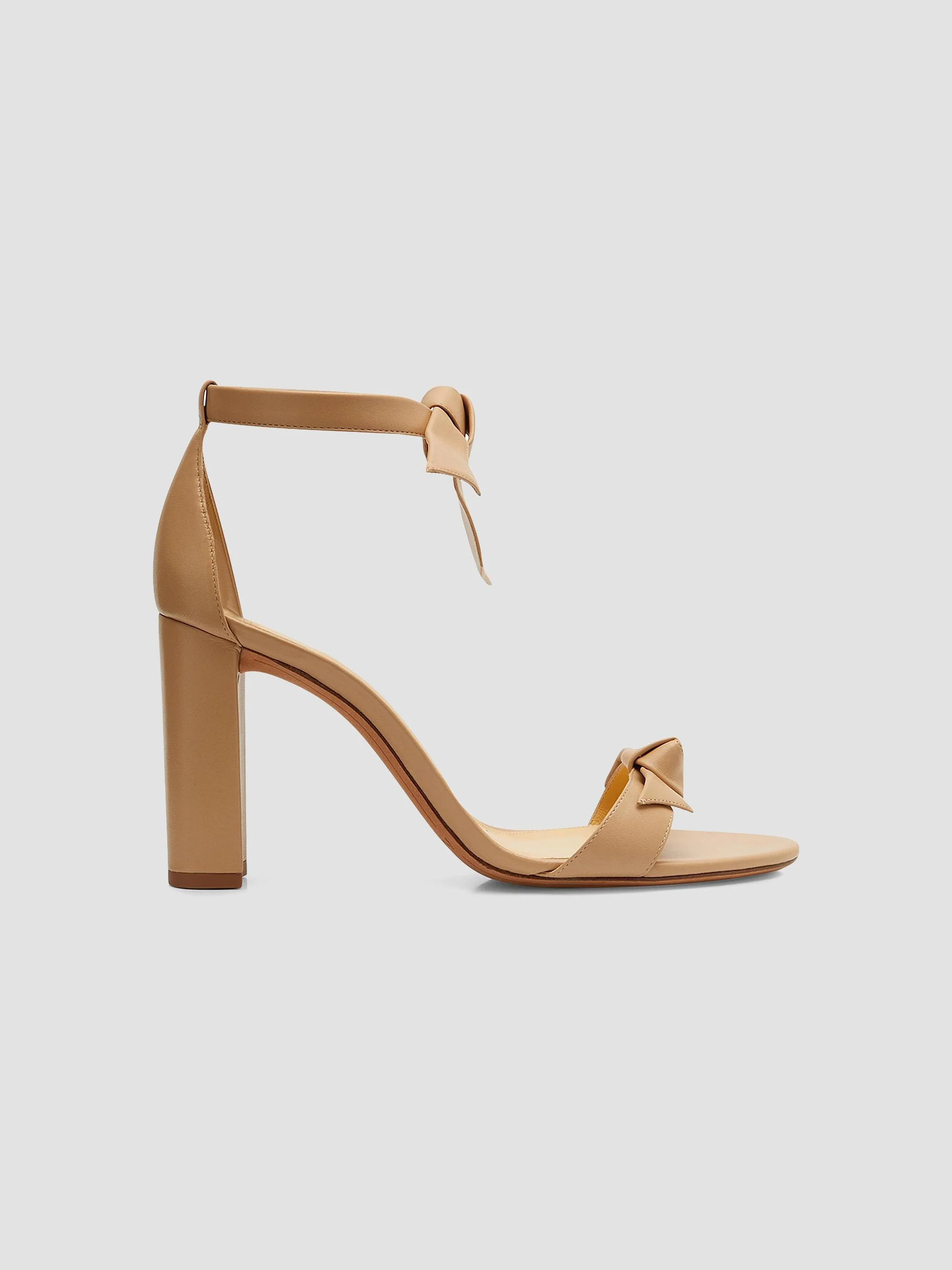 Women's Clarita 90MM Knotted Leather Sandals - Beige - 1