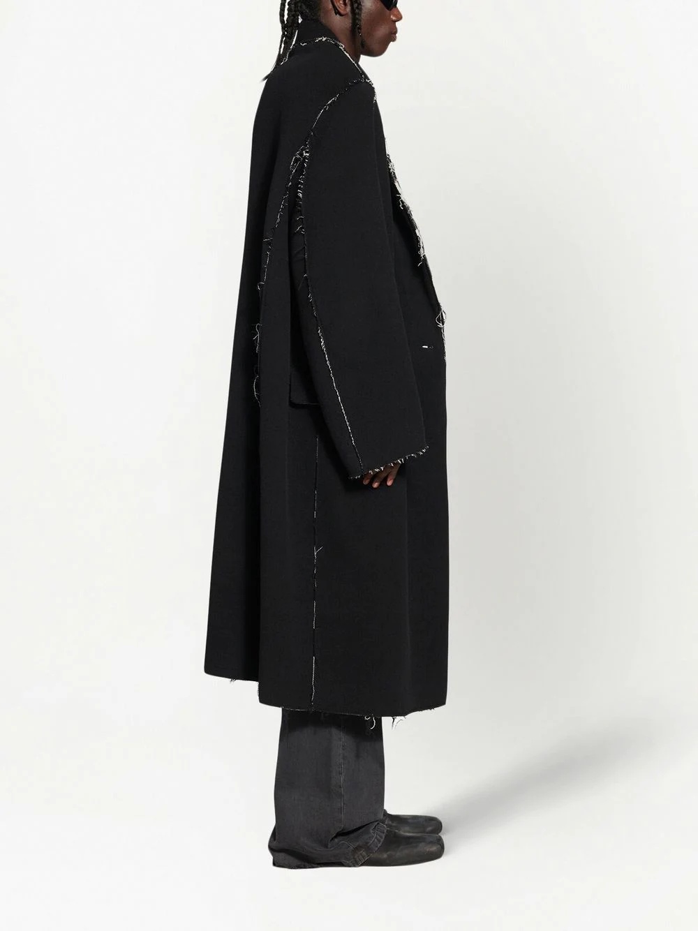 raw-edge oversized coat - 3