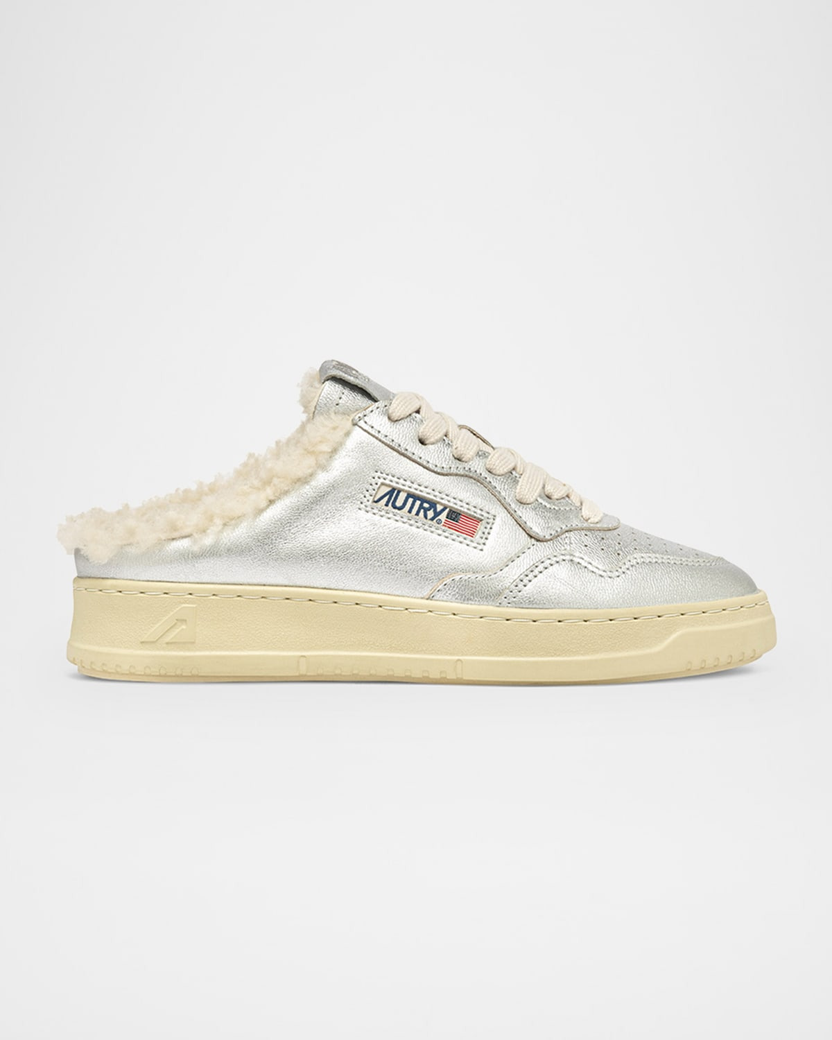 Medalist Shearling-Lined Sneaker Mules - 1