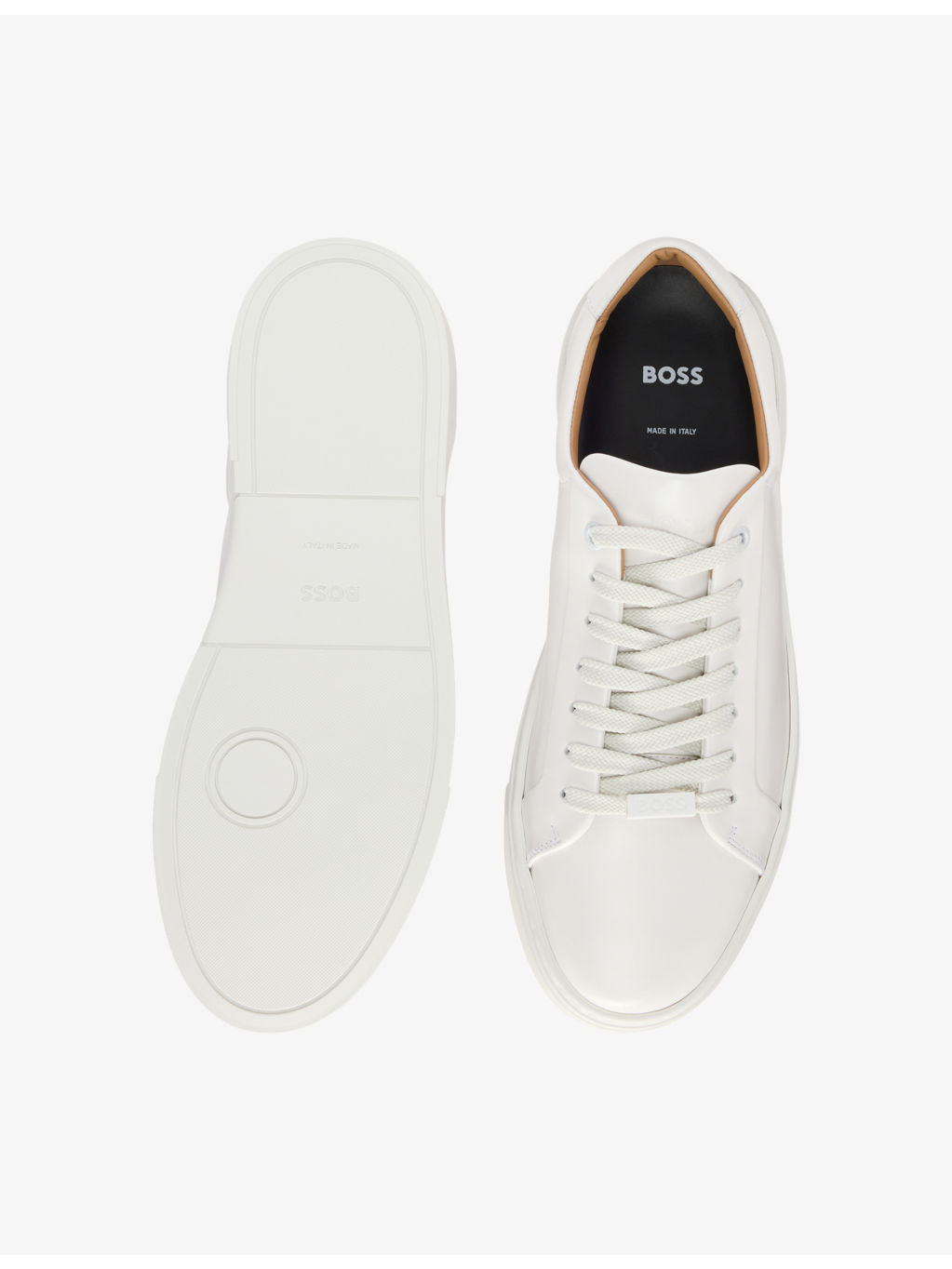 Branded Low-Top Leather Trainers - 3