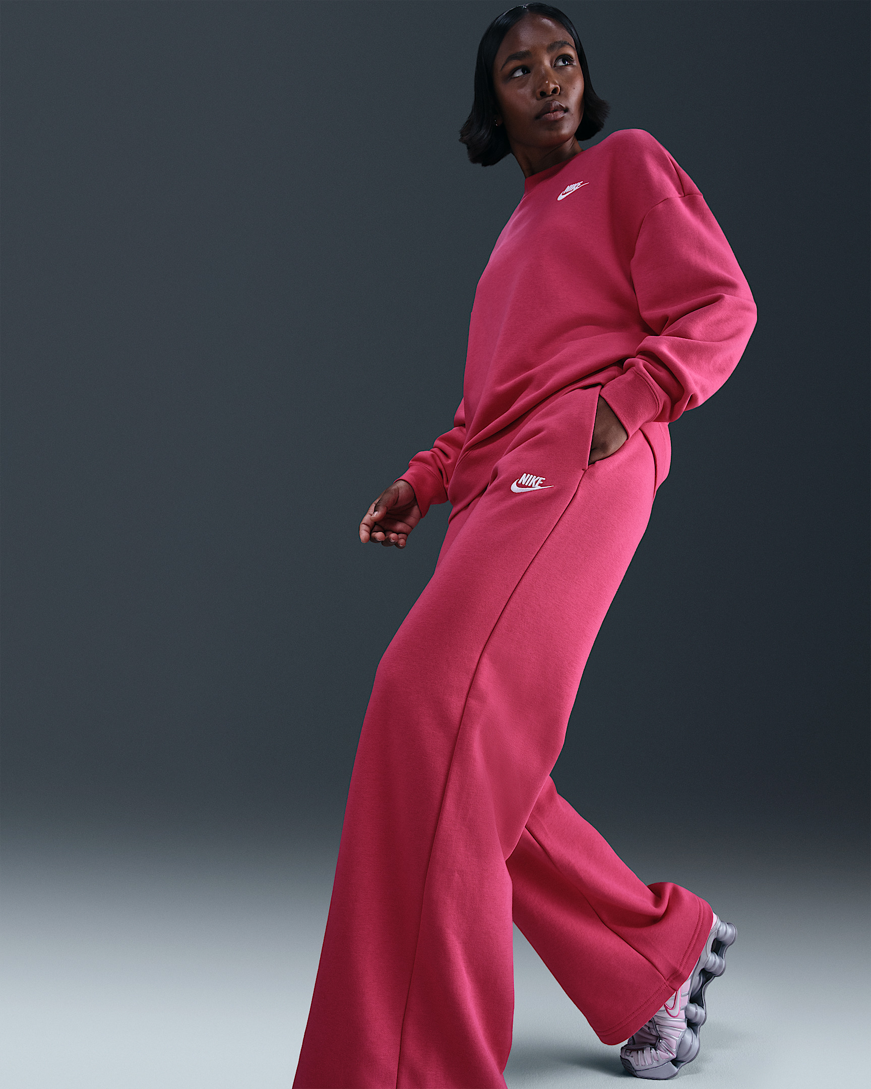 Nike Sportswear Club Fleece Women's Mid-Rise Wide-Leg Sweatpants - 5