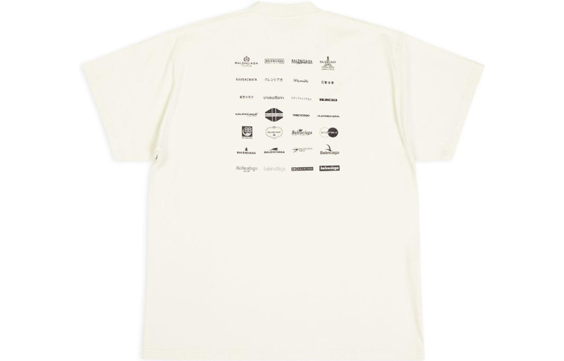 BALENCIAGA Balenciaga Archives Logos T-Shirt Oversized 'White' 712398TNVQ79784 outlook