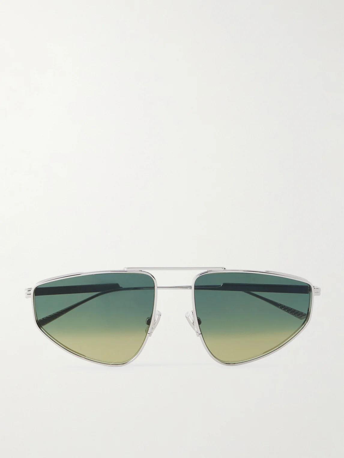 Light Ribbon Aviator-Style Silver-Tone Sunglasses - 1