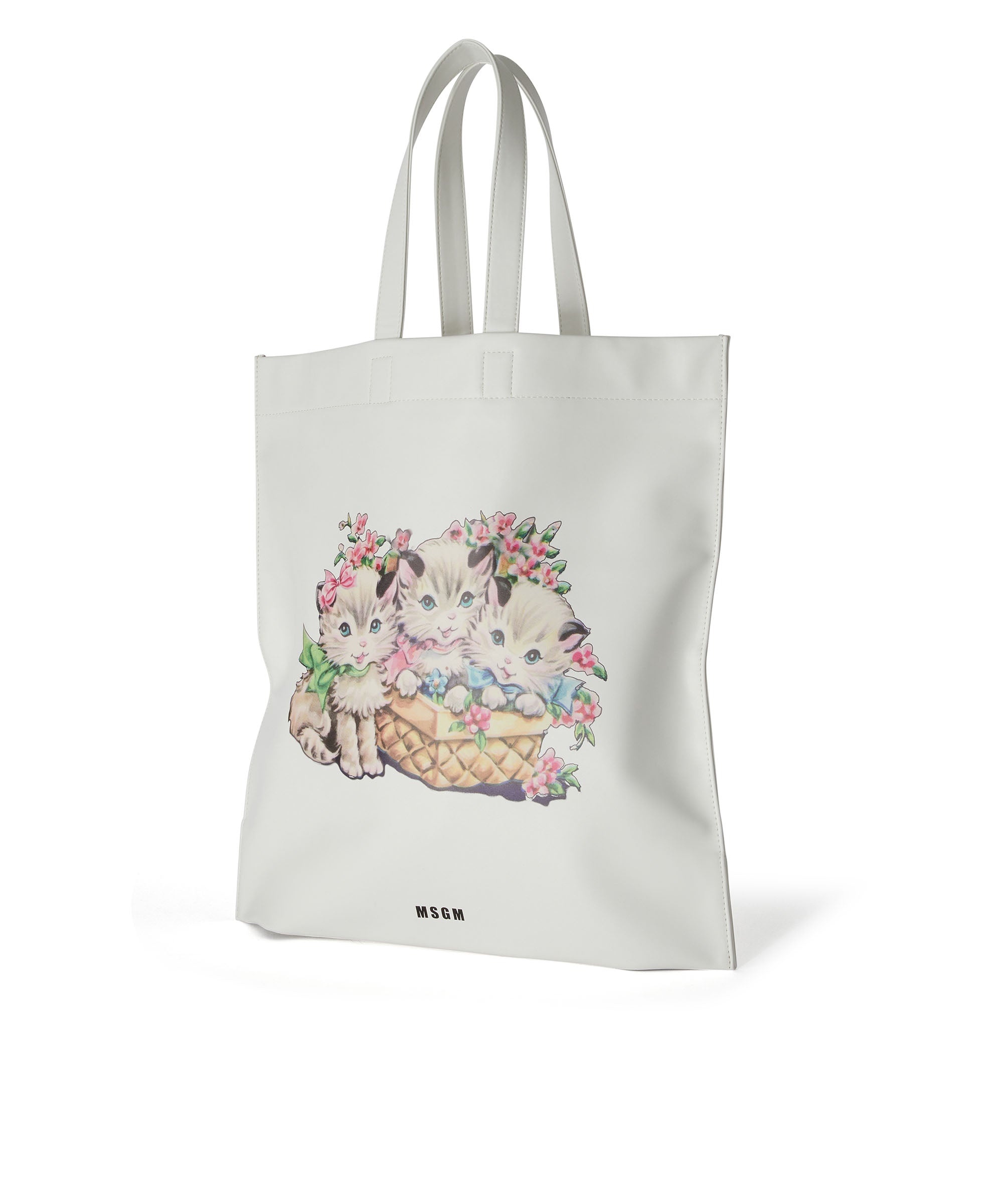 Maxi tote with cats print and logo on the front - 3