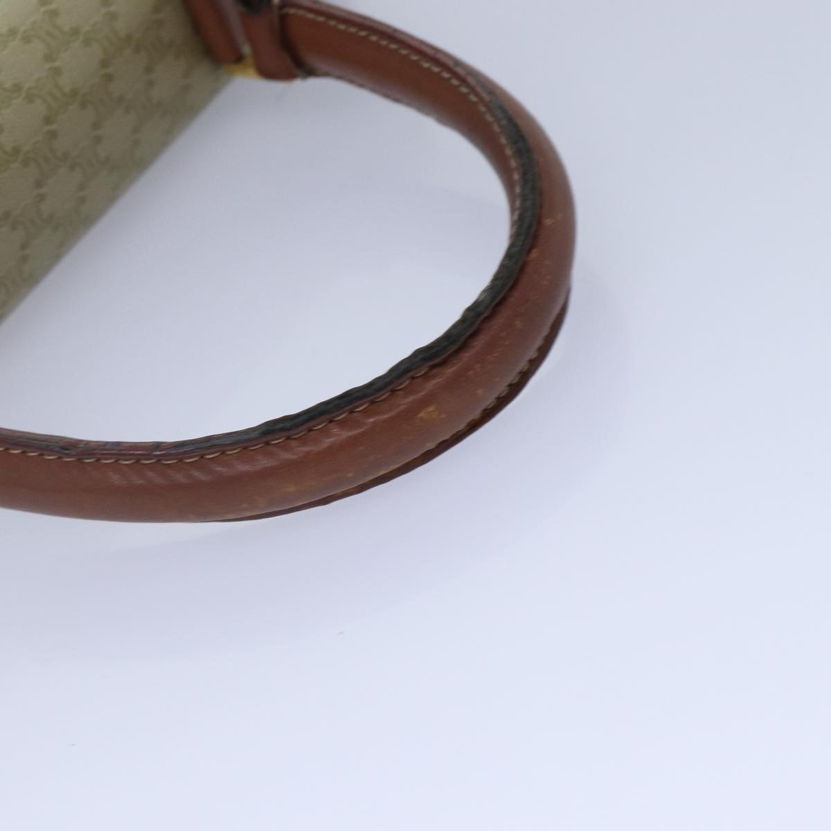 CELINE Macadam Canvas Hand Bag Pvc Leather Beige - 7