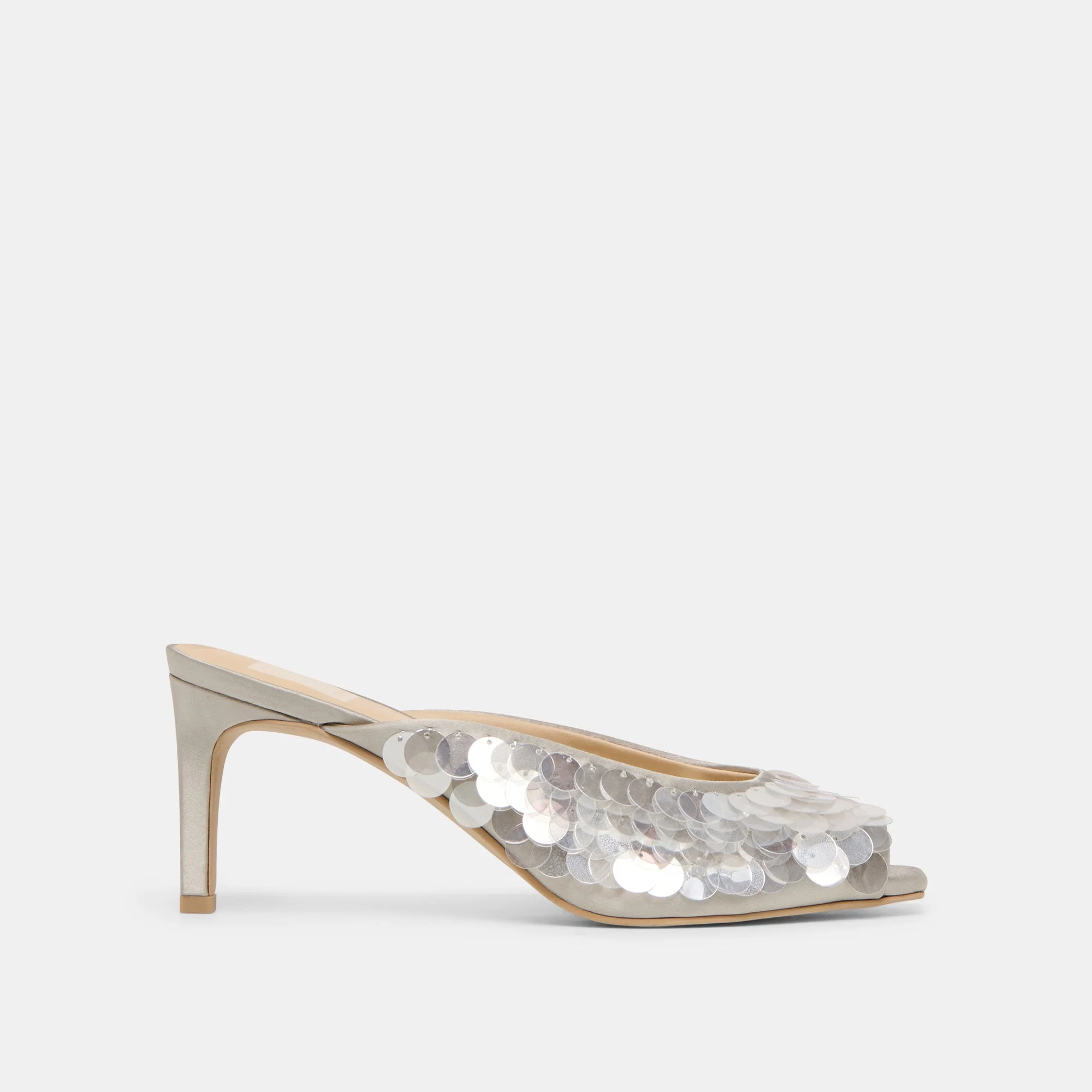 SAMARY CONFETTI HEELS SILVER SATIN - 1
