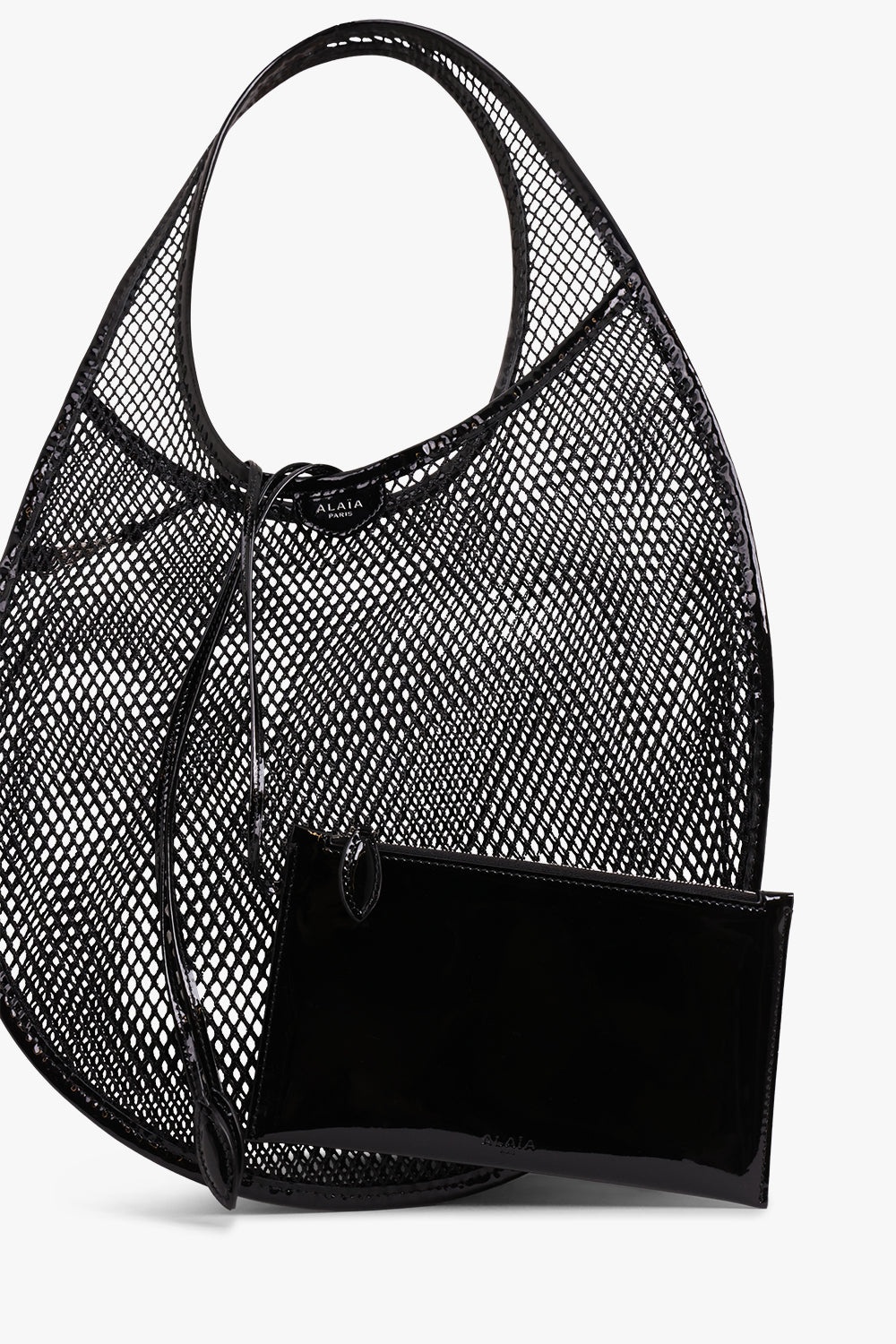 ONE PIECE MEDIUM FISHNET MESH HOBO BAG | BLACK - 4