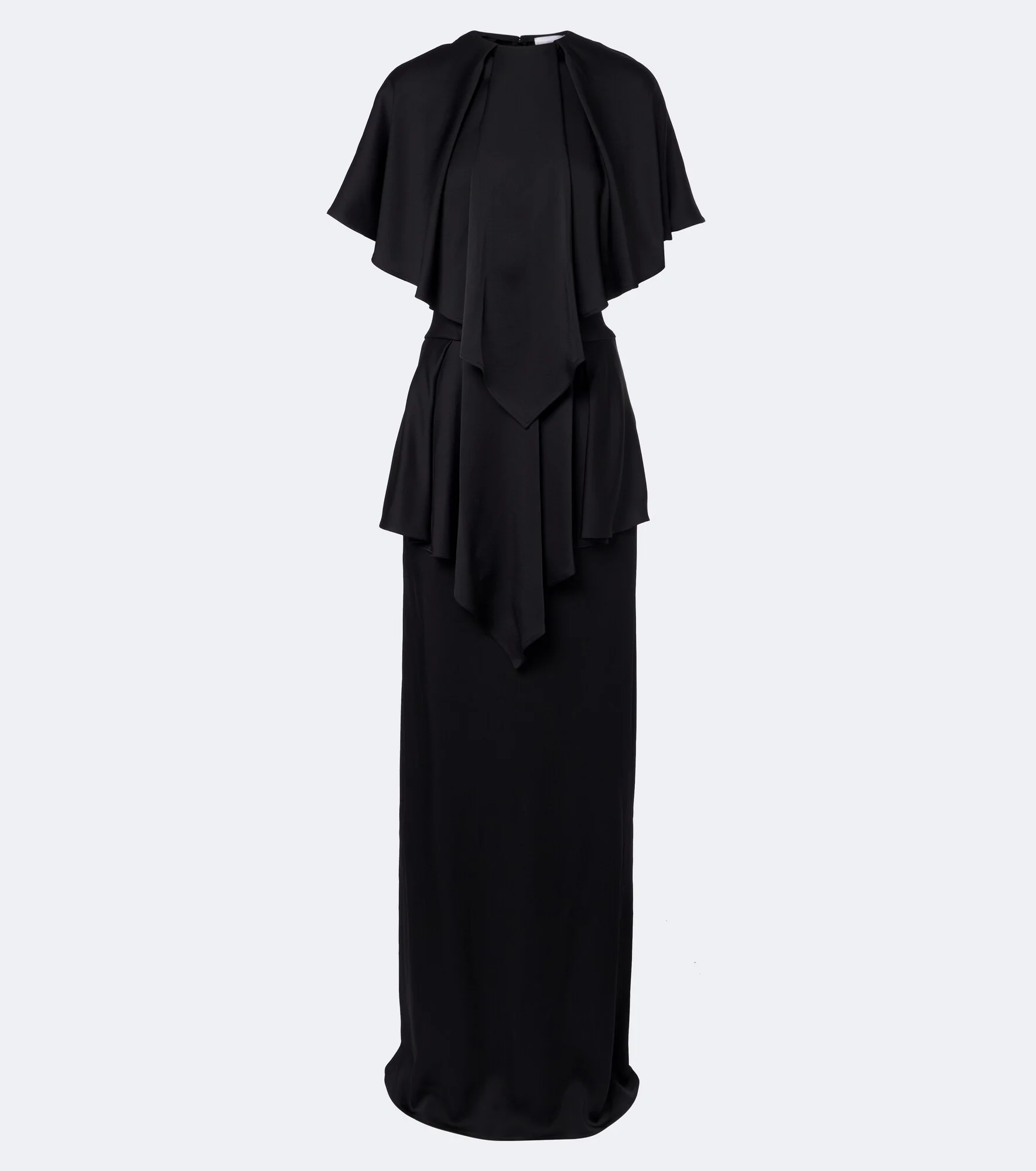 Caped satin gown - 1