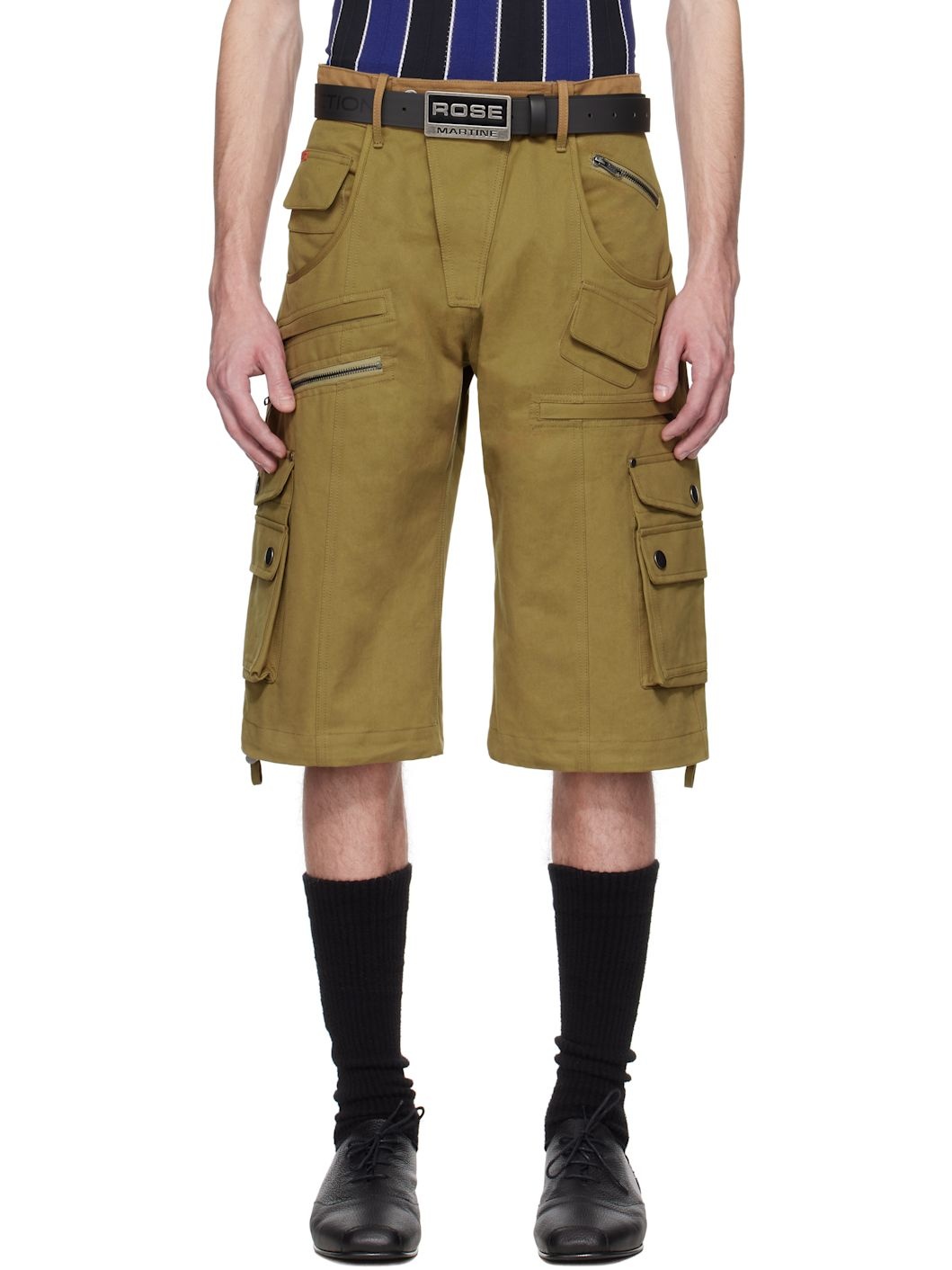Khaki Utility Shorts - 1