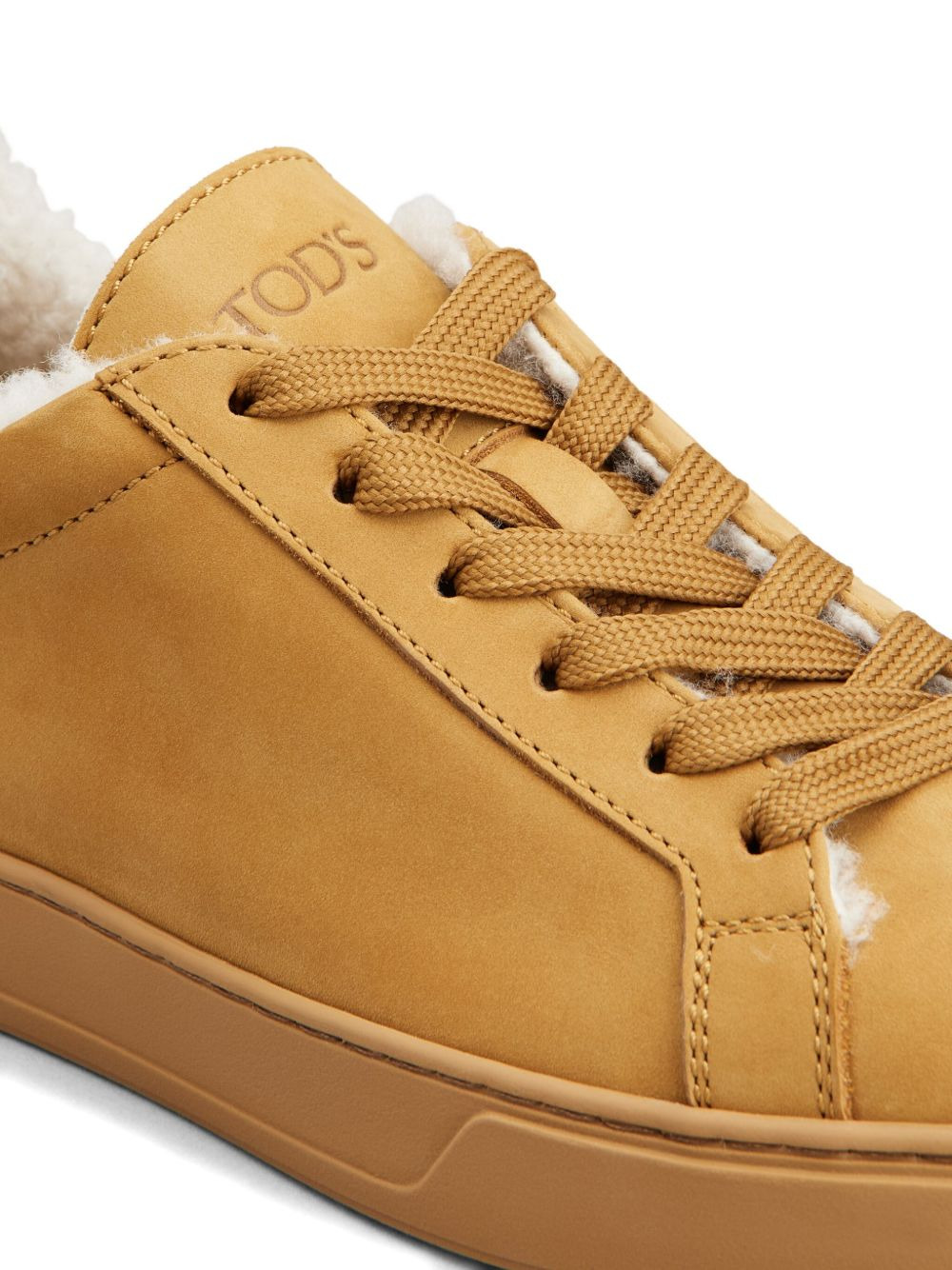 lace-up shearling sneakers - 5
