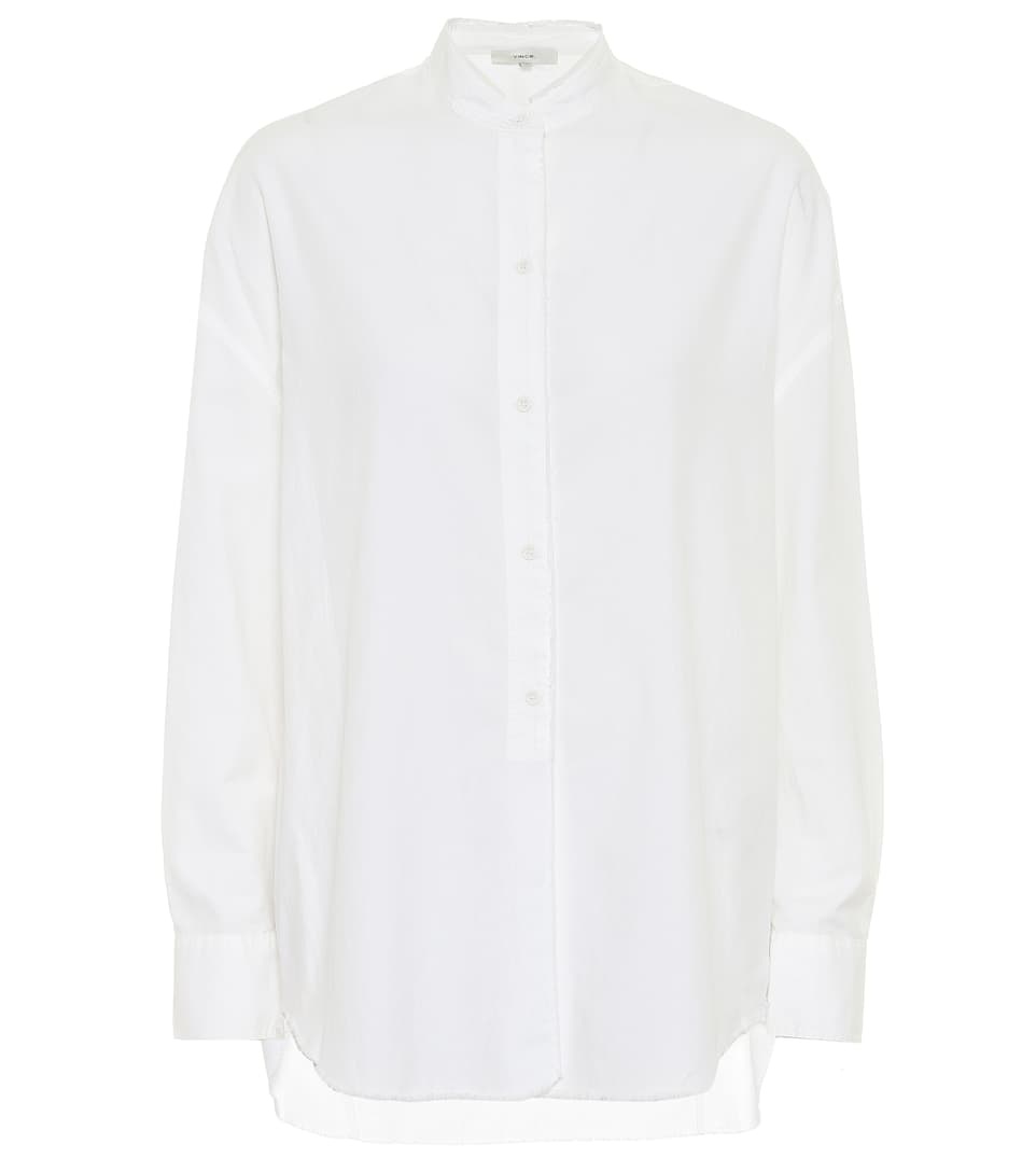 Cotton-blend poplin shirt - 1
