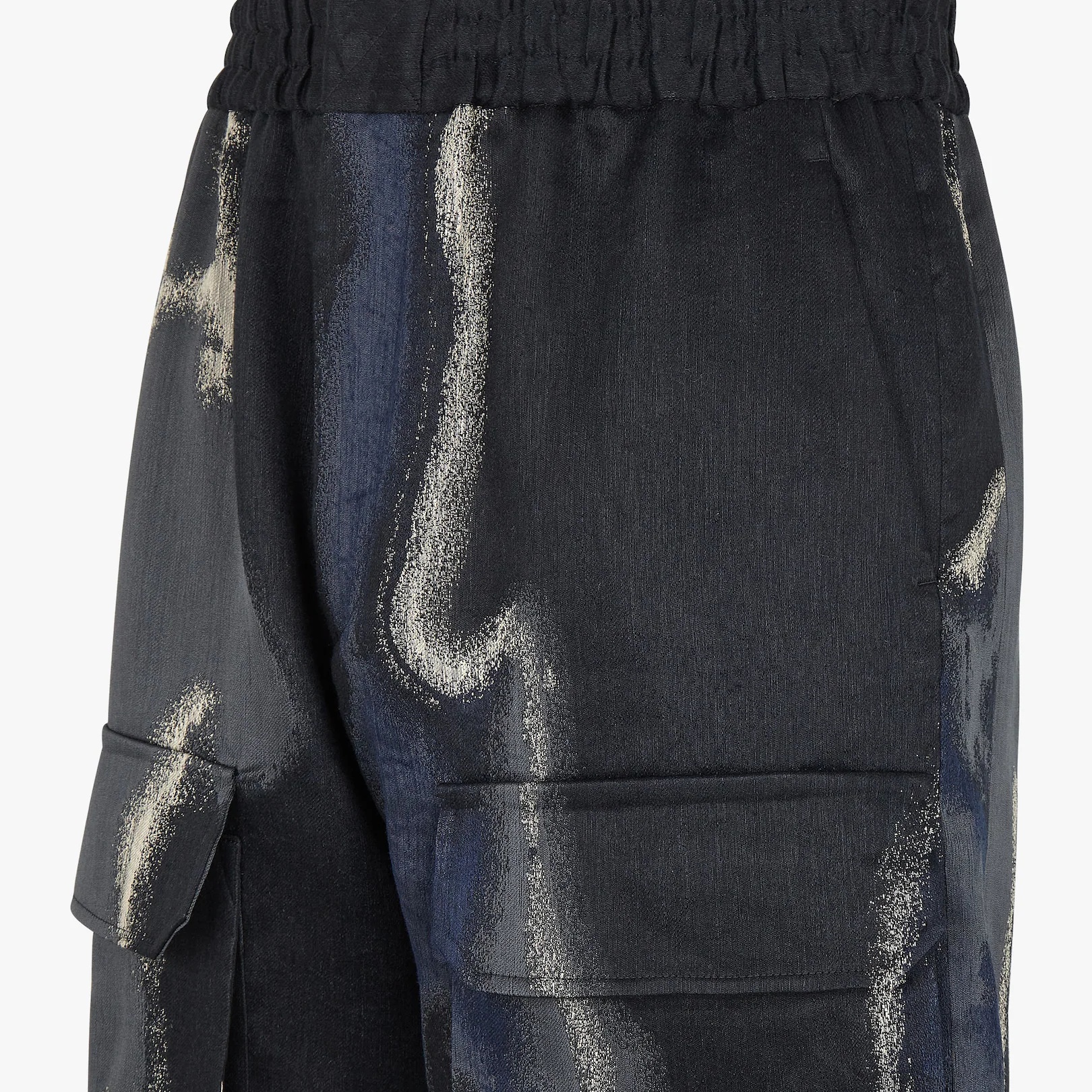 Black jacquard trousers - 3