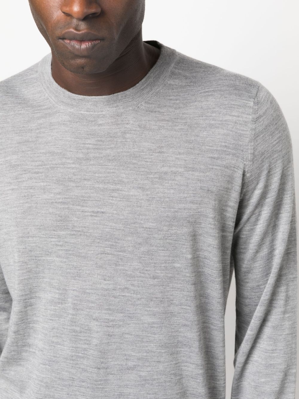 mélange-knit crew-neck jumper - 5