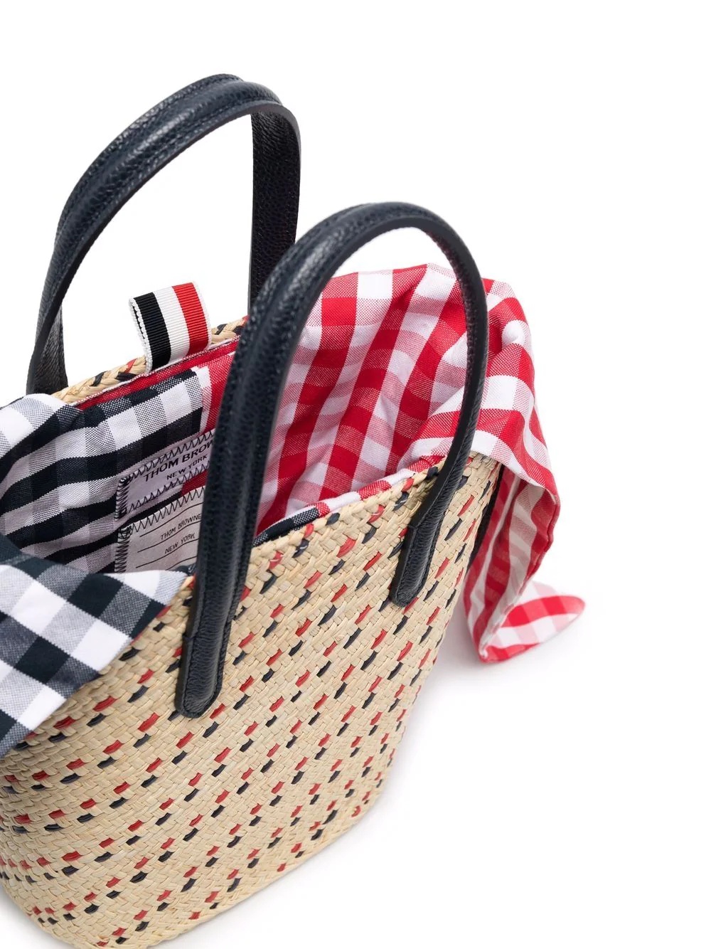 mini RWB-stripe embroidery tote bag - 5