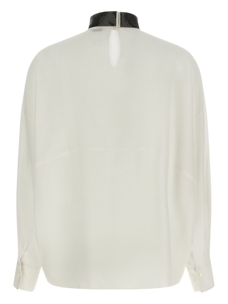Brunello Cucinelli high-neck embellished blouse outlook
