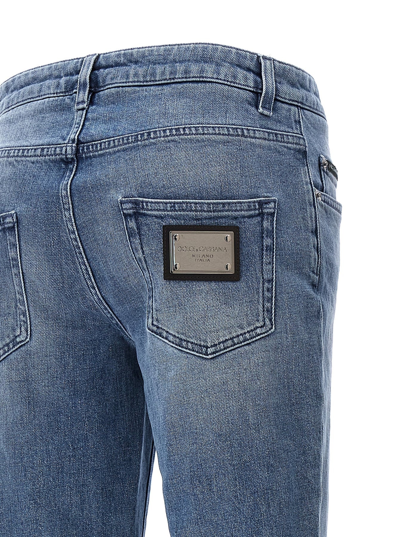 Logo Plaque Jeans Light Blue - 4