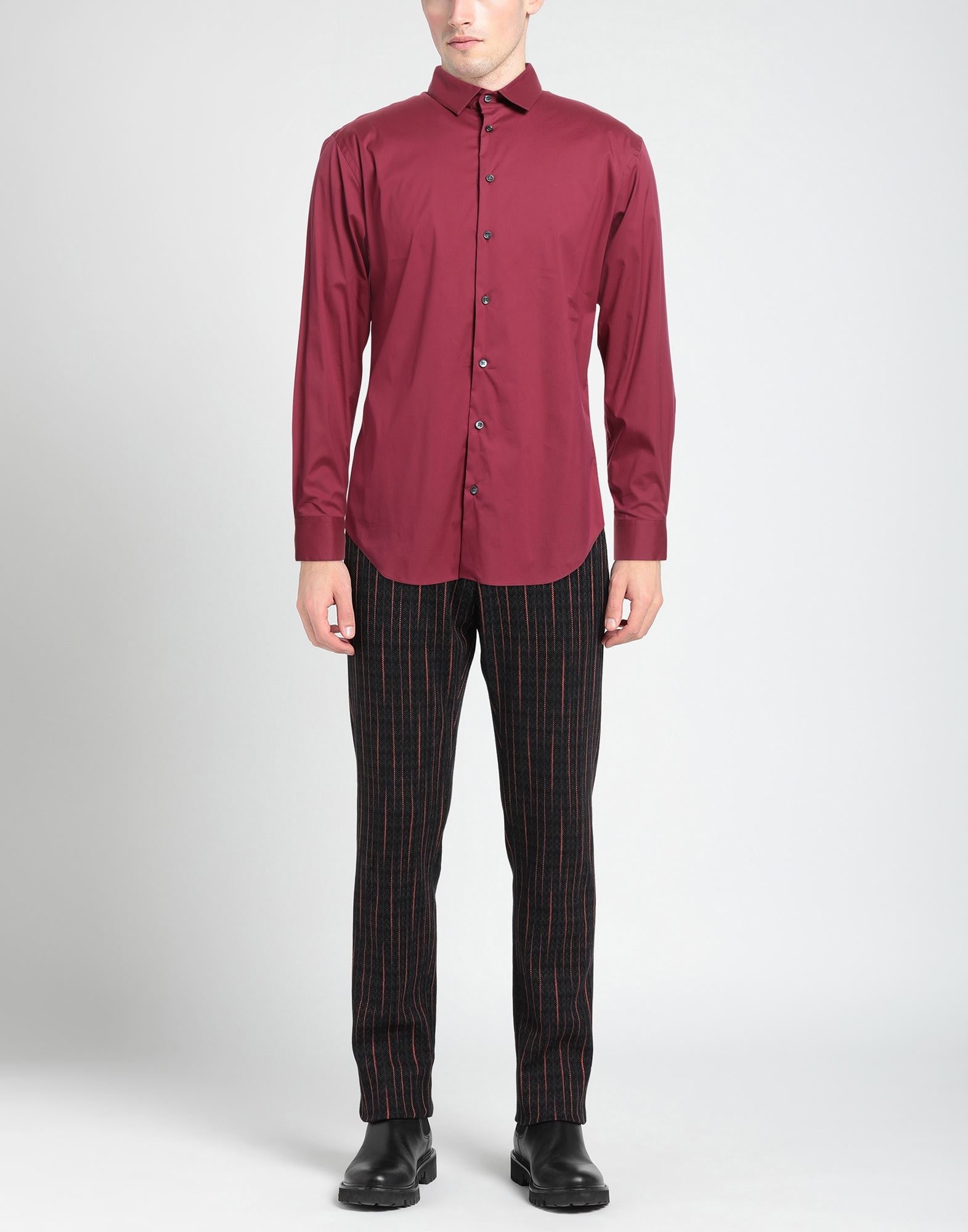 Brick red Men's Solid Color Shirt - 2