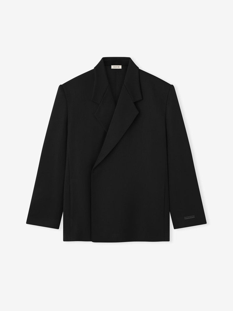 Satin Wool Double Breasted Blazer 1