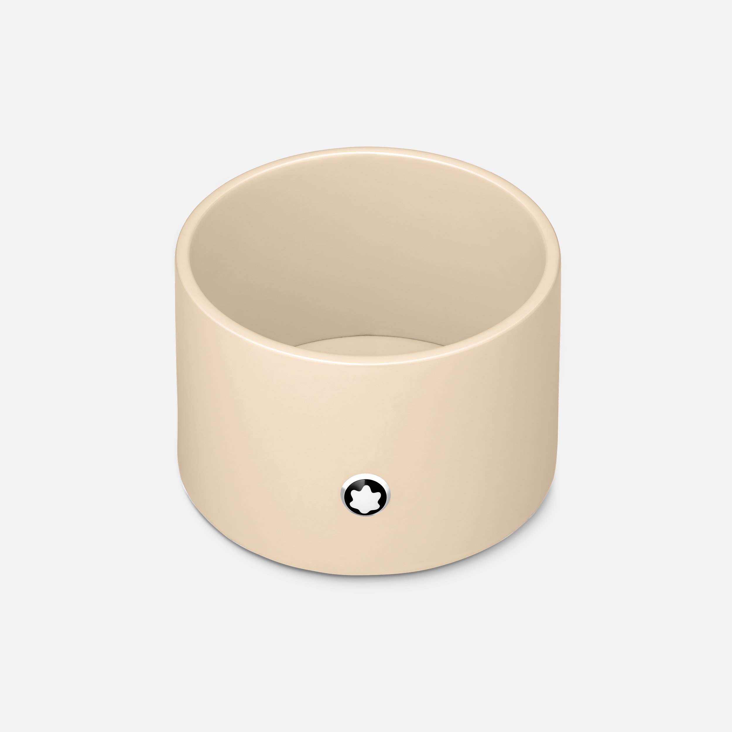 Round desk tray in ivory lacquer (Medium) - 1