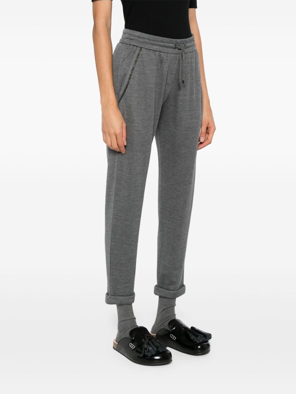 Cotton and silk blend sweatpants - 5